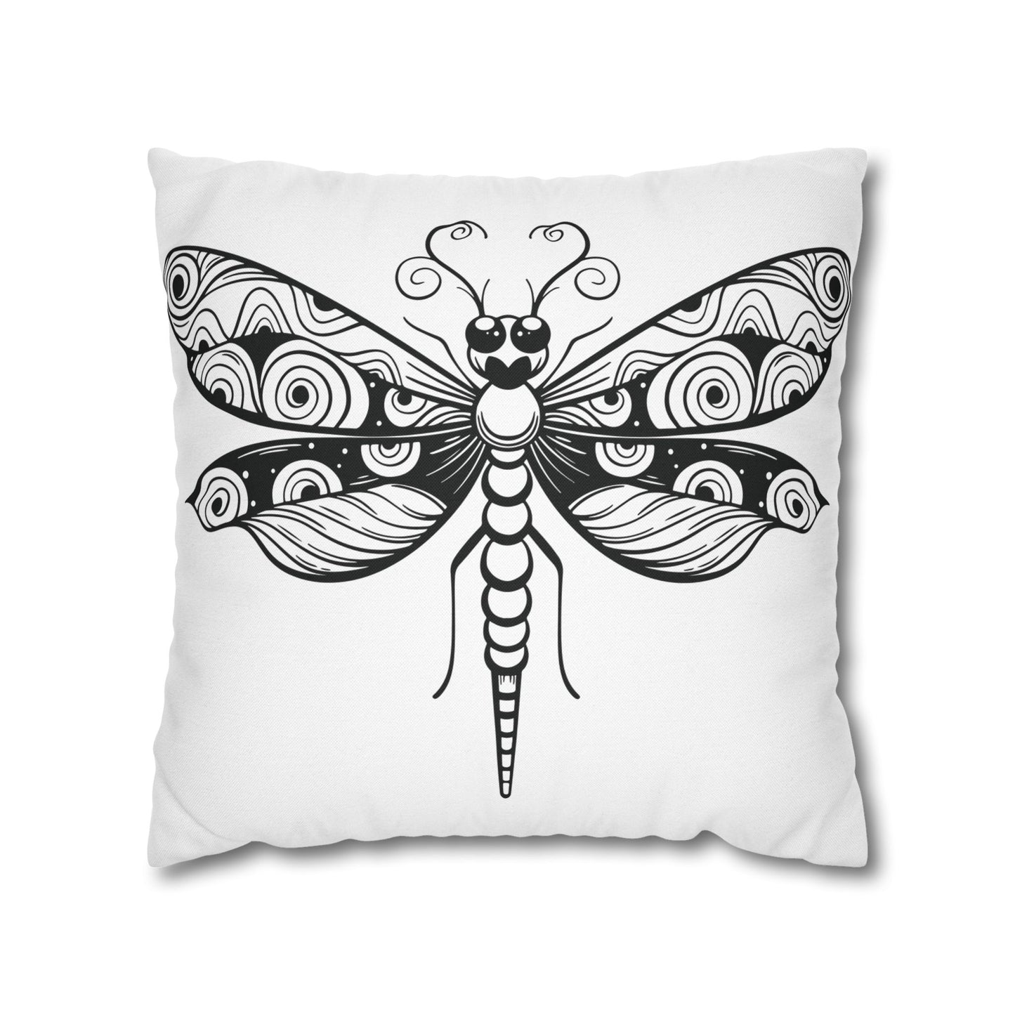 Boho Black and White Butterfly Pillowcase - Decorative Throw Pillow Cover, Home Decor, Gift for Nature Lovers, Modern Cushion, Cozy Vibe