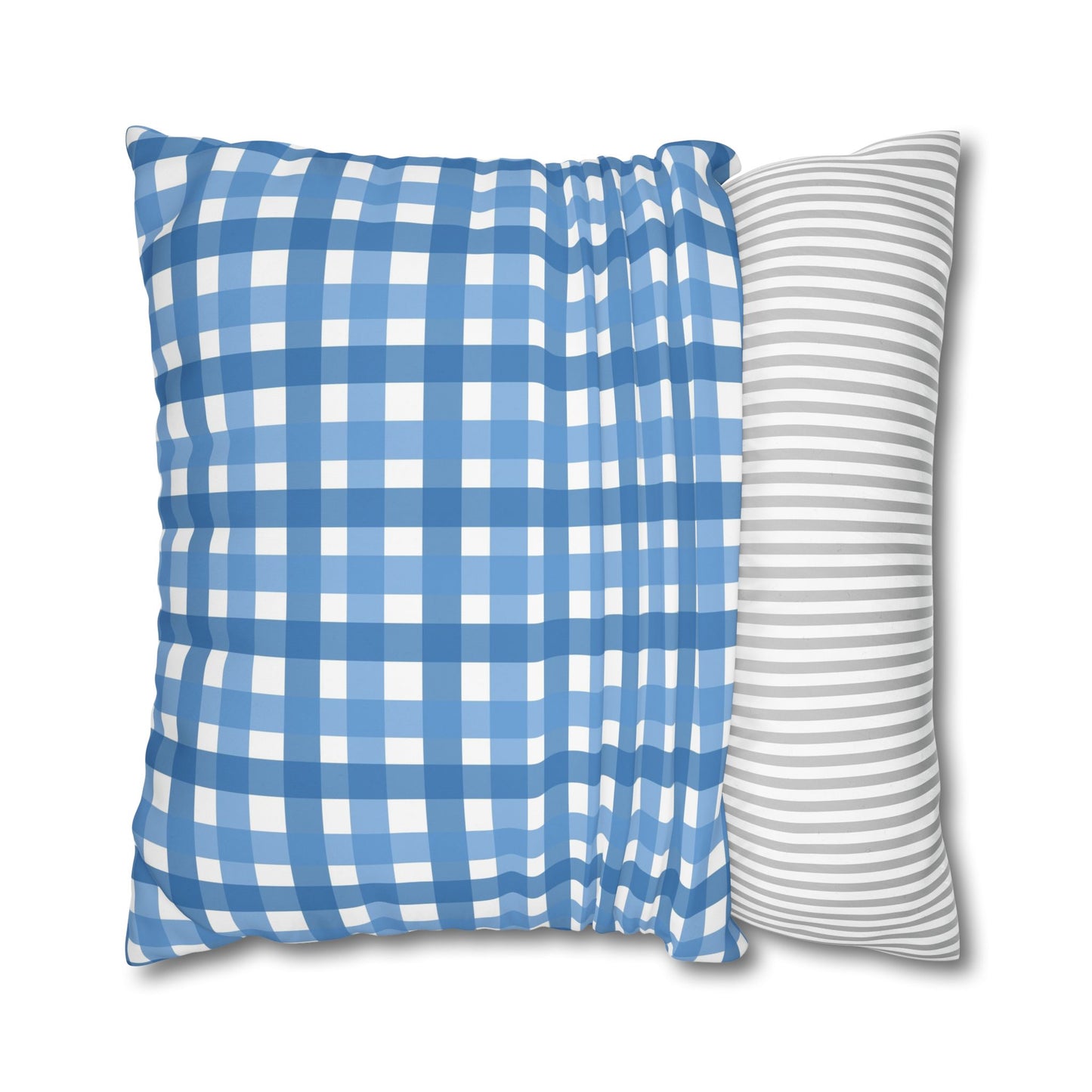Charming Blue Gingham Pillowcase - Cozy Home Decor, Rustic Cabin Accent, Seasonal Gift, Living Room Accessory, Farmhouse Decor