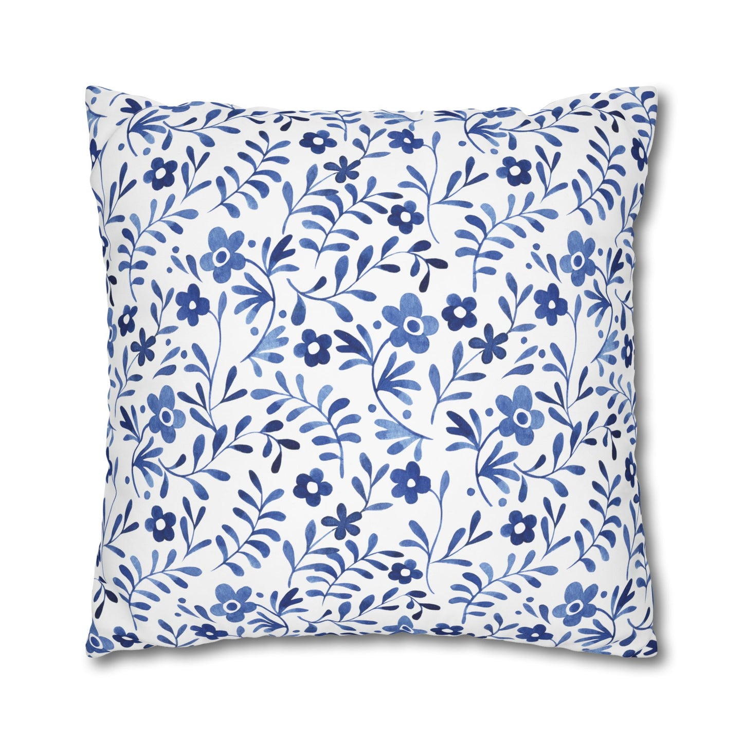 Floral Design Pillowcase - Cozy Home Decor, Decorative Cushion Cover, Blue & White Cushion, Gift for Homeowners, Floral Pillow