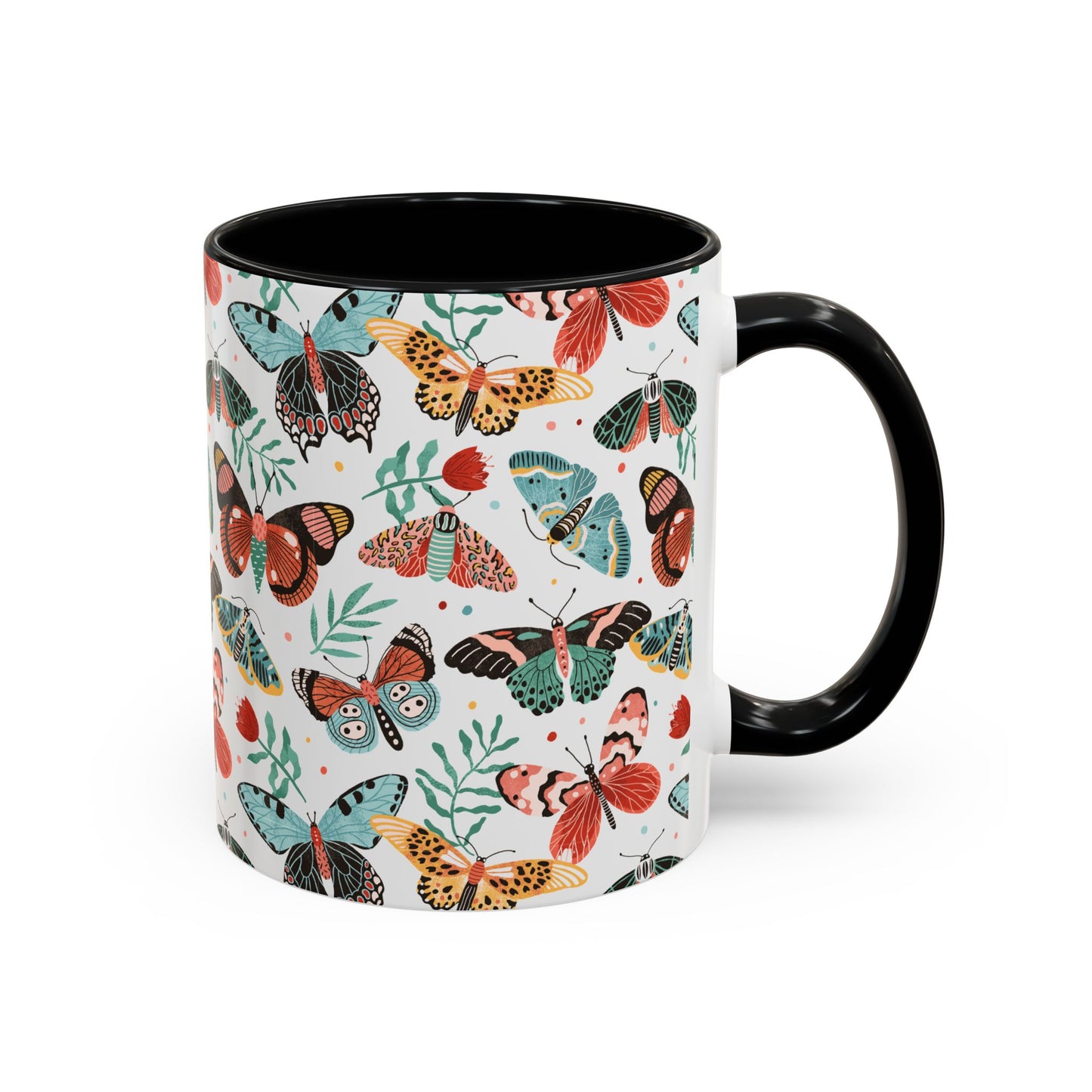 Mug Butterfly Breeze Turquoise and Rich Red