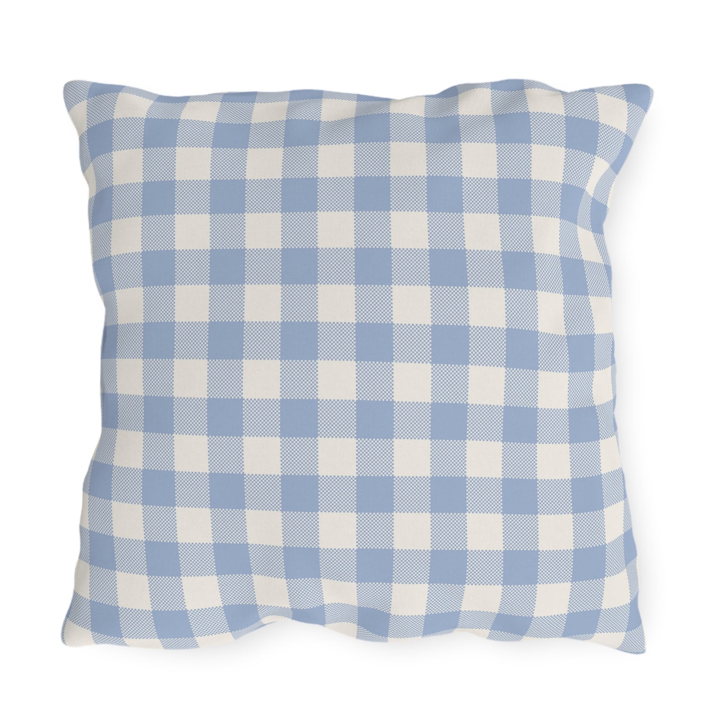 Blue Flower Checkered Outdoor Pillows - Bright & Cheerful Home Decor