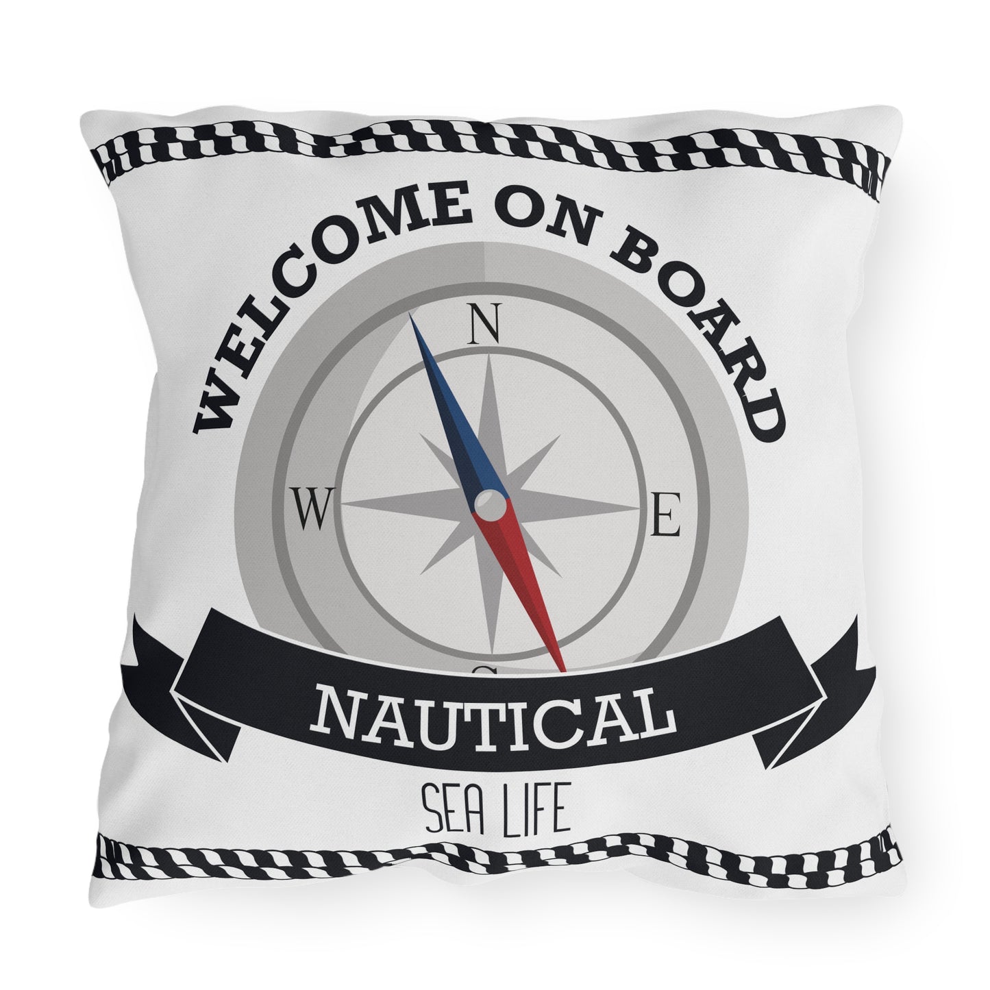 Outdoor Pillows - Welcome On Board Nautical Design