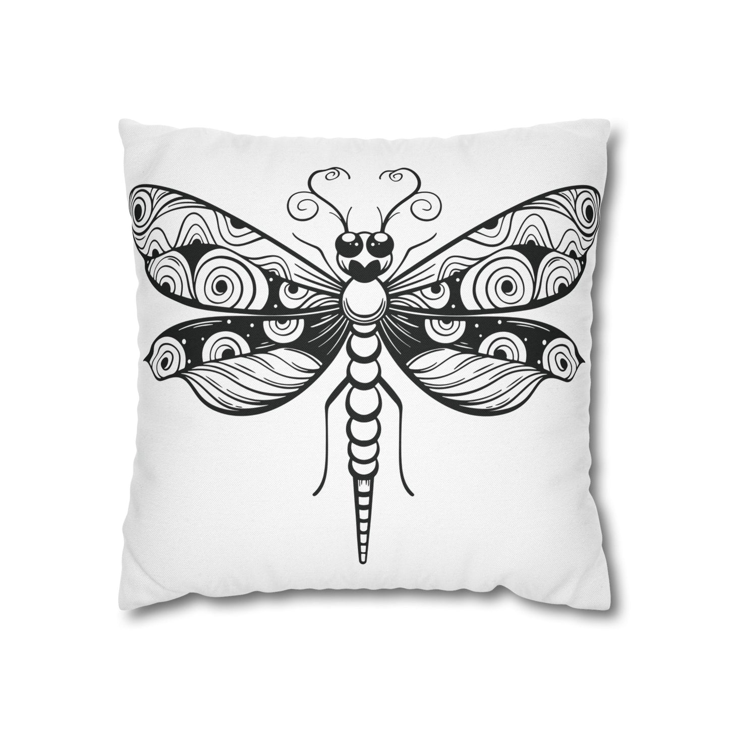 Boho Black and White Butterfly Pillowcase - Decorative Throw Pillow Cover, Home Decor, Gift for Nature Lovers, Modern Cushion, Cozy Vibe