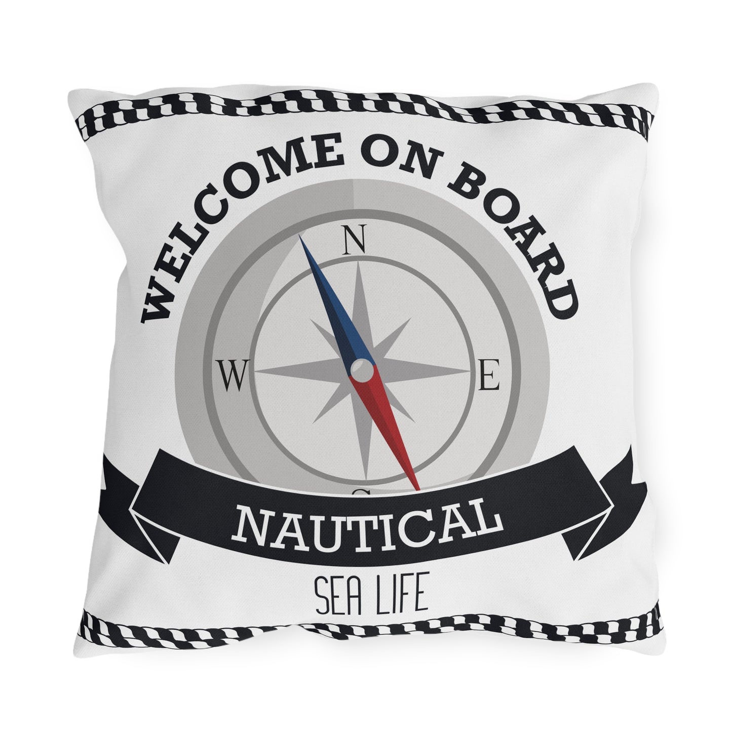 Outdoor Pillows - Welcome On Board Nautical Design