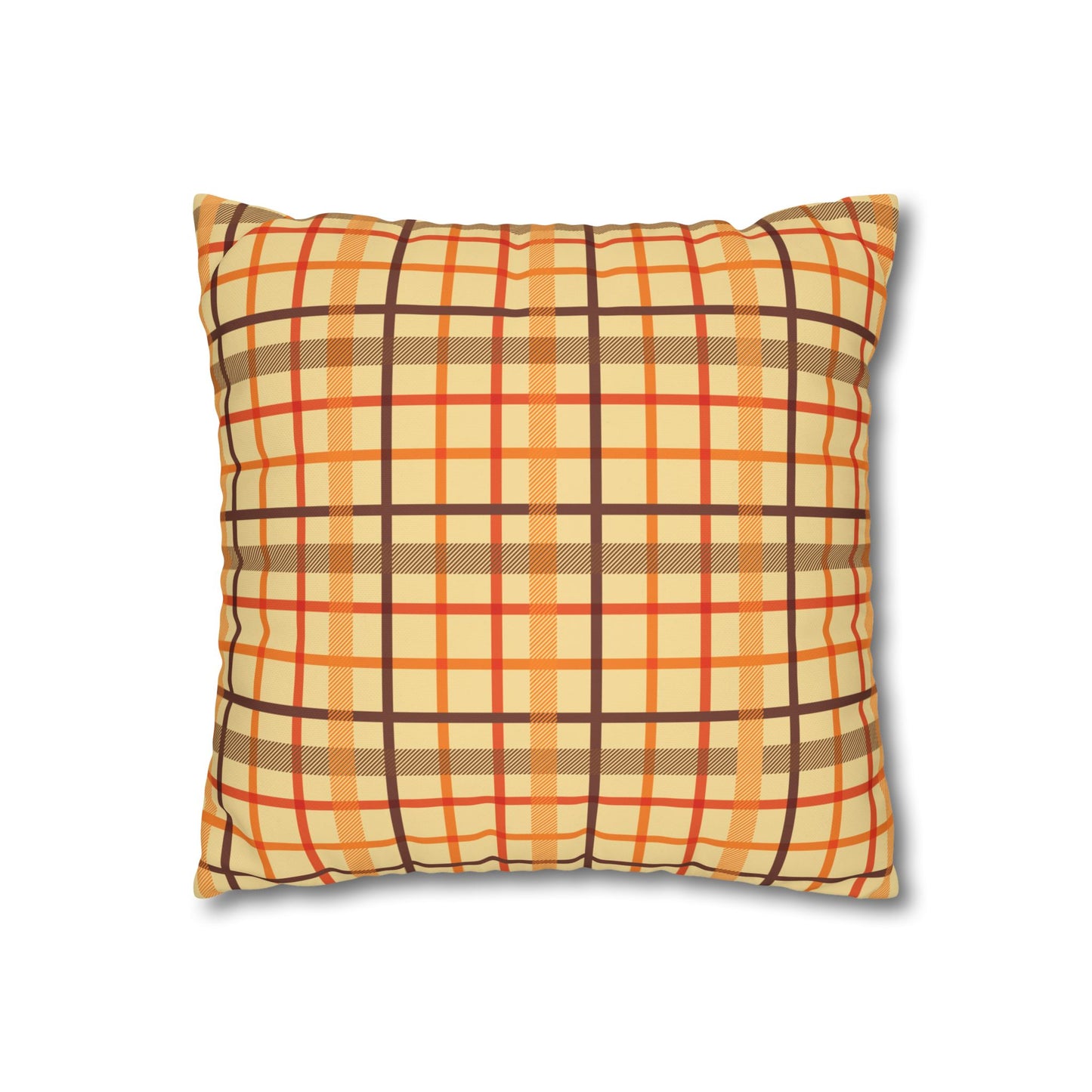 Autumn Plaid Pillowcase, Cozy Home Decor, Gift for Fall, Decorative Cushion Cover, Plaid Throw Pillow, Seasonal Home Accents