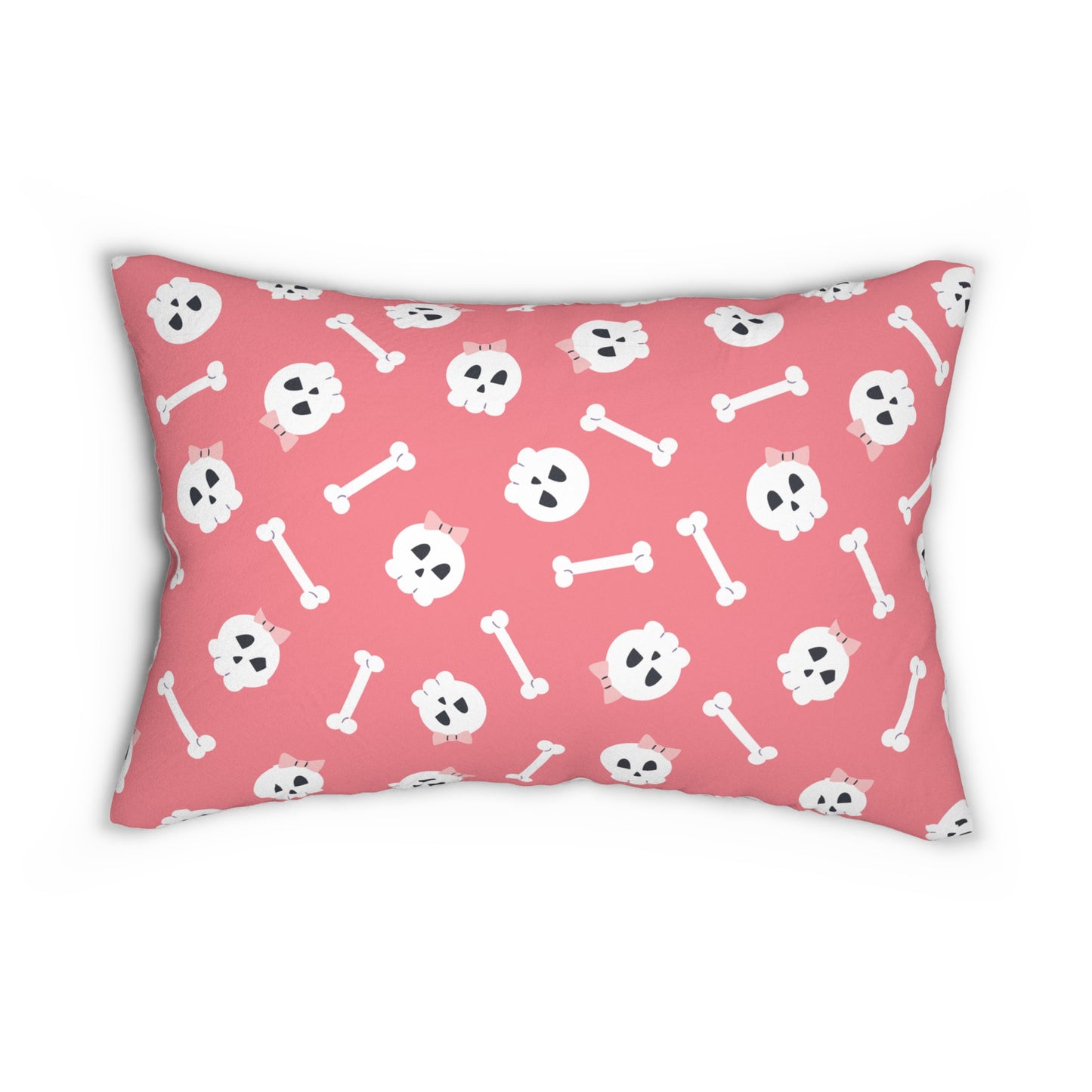 Halloween Lumbar Pillow, Fun Skeleton Decor, Spooky Home Accent, Bone Pattern Cushion, Holiday Throw Pillow