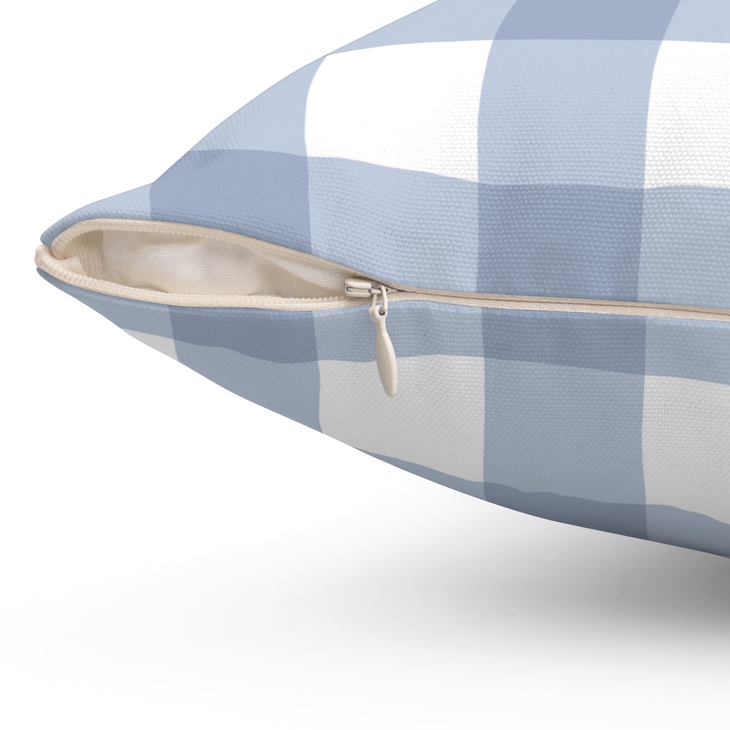 Blue Checkered Spun Polyester Square Pillow – Cozy Home Decor Accent