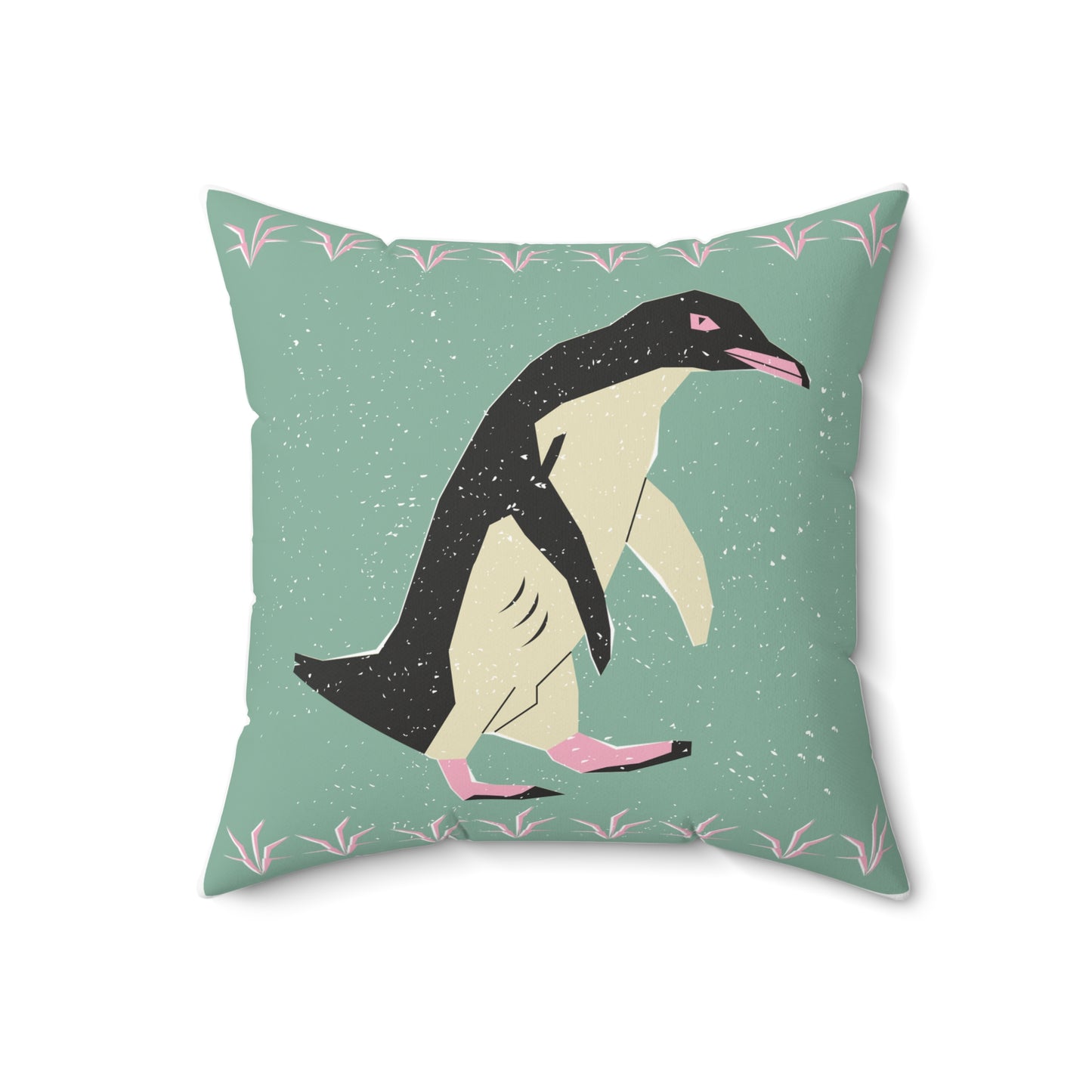 Penguin & Tribal Design Square Pillow - Cozy Home Decor, Throw Pillow, Unique Gift, Farmhouse Style, Seasonal Accent