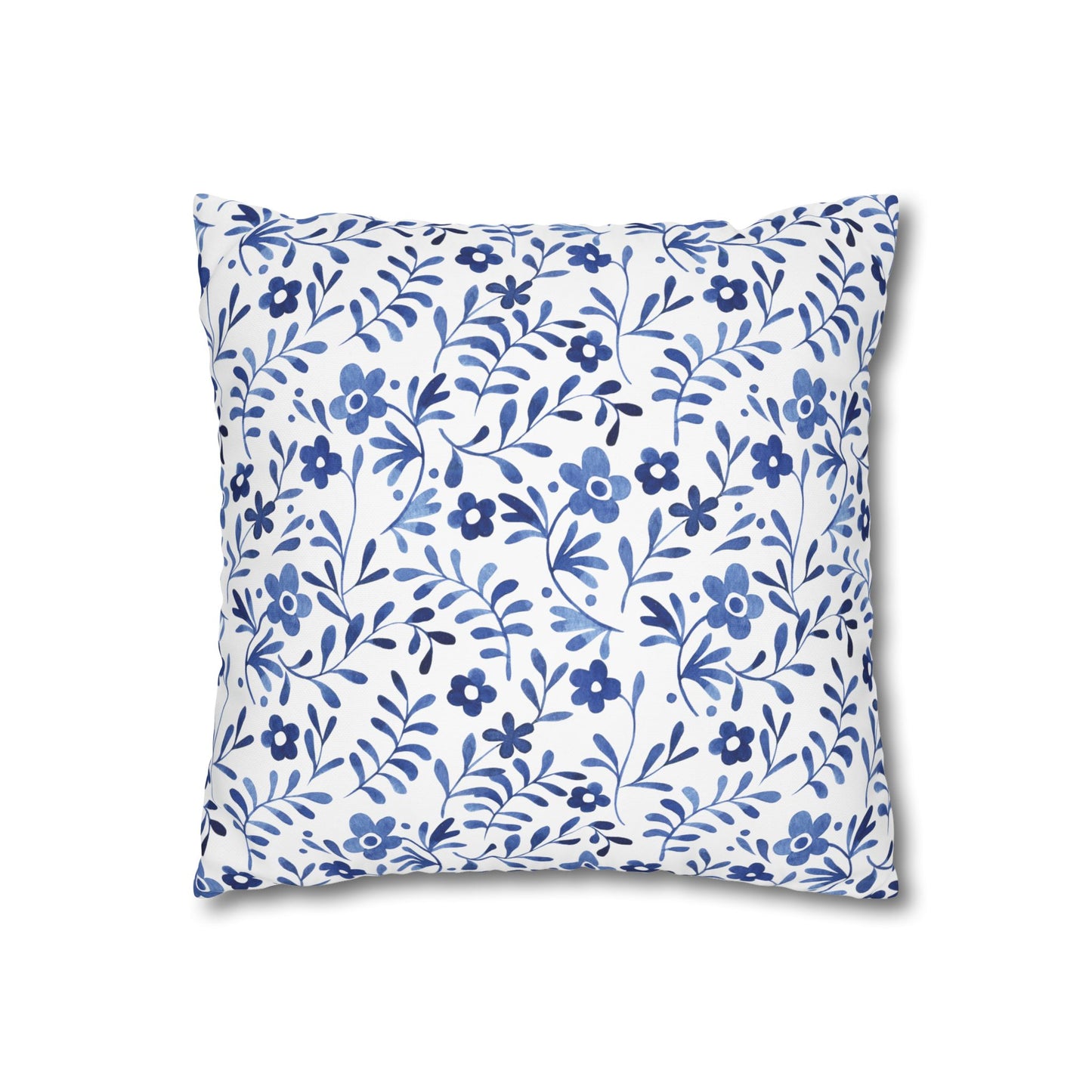 Floral Design Pillowcase - Cozy Home Decor, Decorative Cushion Cover, Blue & White Cushion, Gift for Homeowners, Floral Pillow