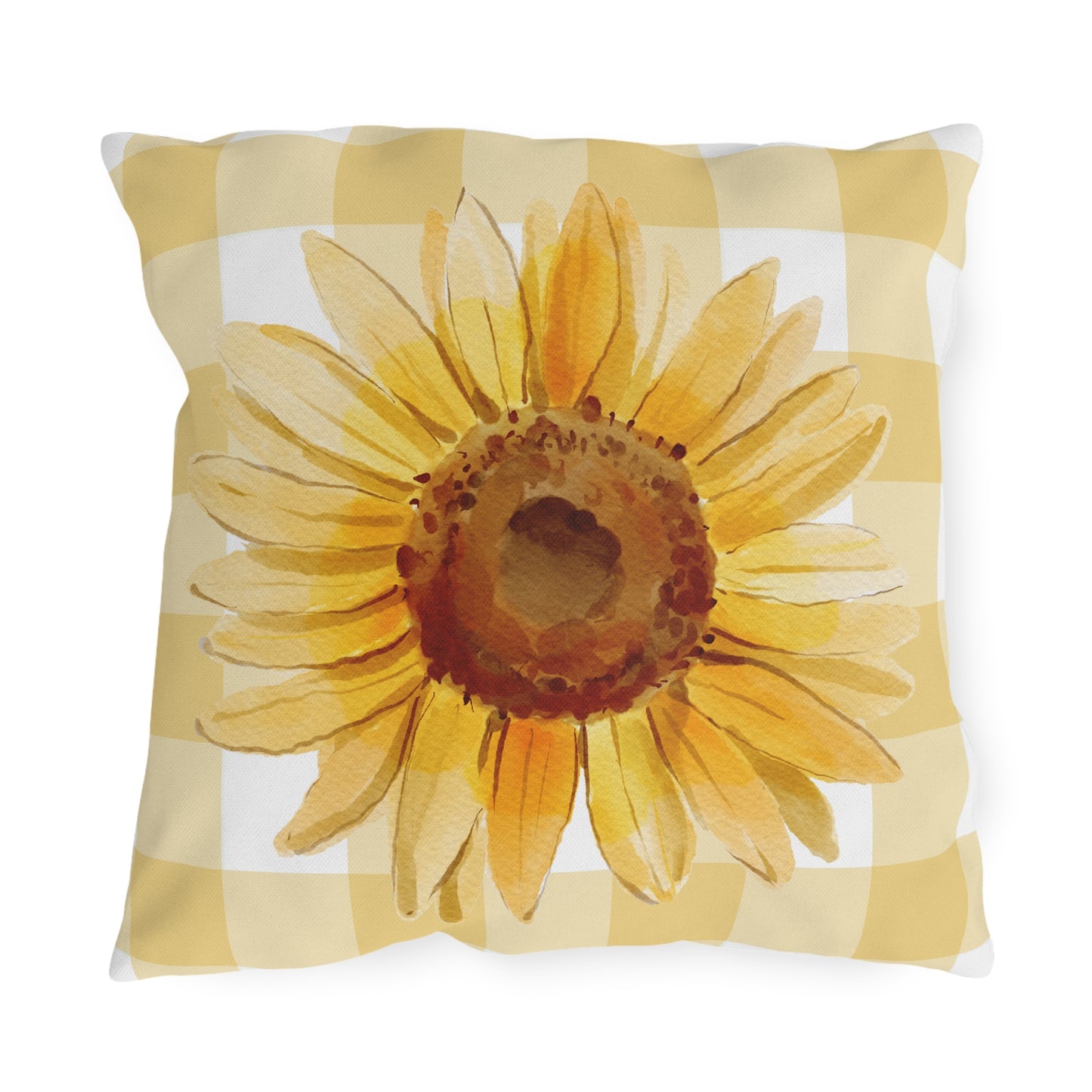 Sunflower Checkered Outdoor Pillows - Bright & Cheerful Home Decor