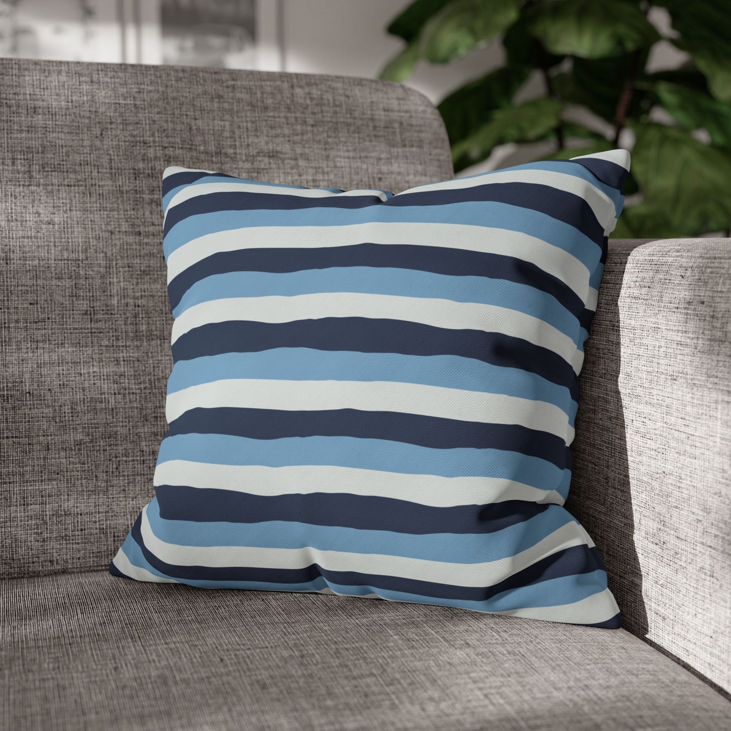 Nautical Striped Pillowcase, Cozy Decorative Throw Pillow, Beach House Decor, Summer Home Accent, Unique Gift Idea