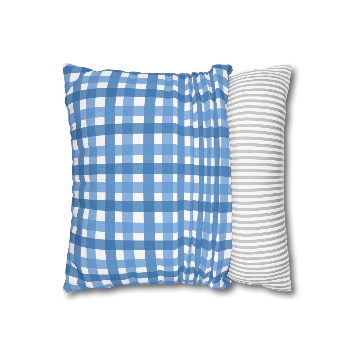 Charming Blue Gingham Pillowcase - Cozy Home Decor, Rustic Cabin Accent, Seasonal Gift, Living Room Accessory, Farmhouse Decor