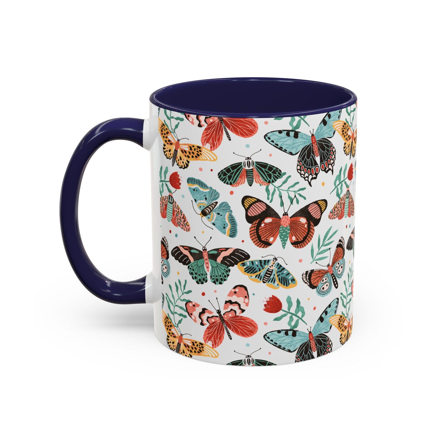 Mug Butterfly Breeze Turquoise and Rich Red