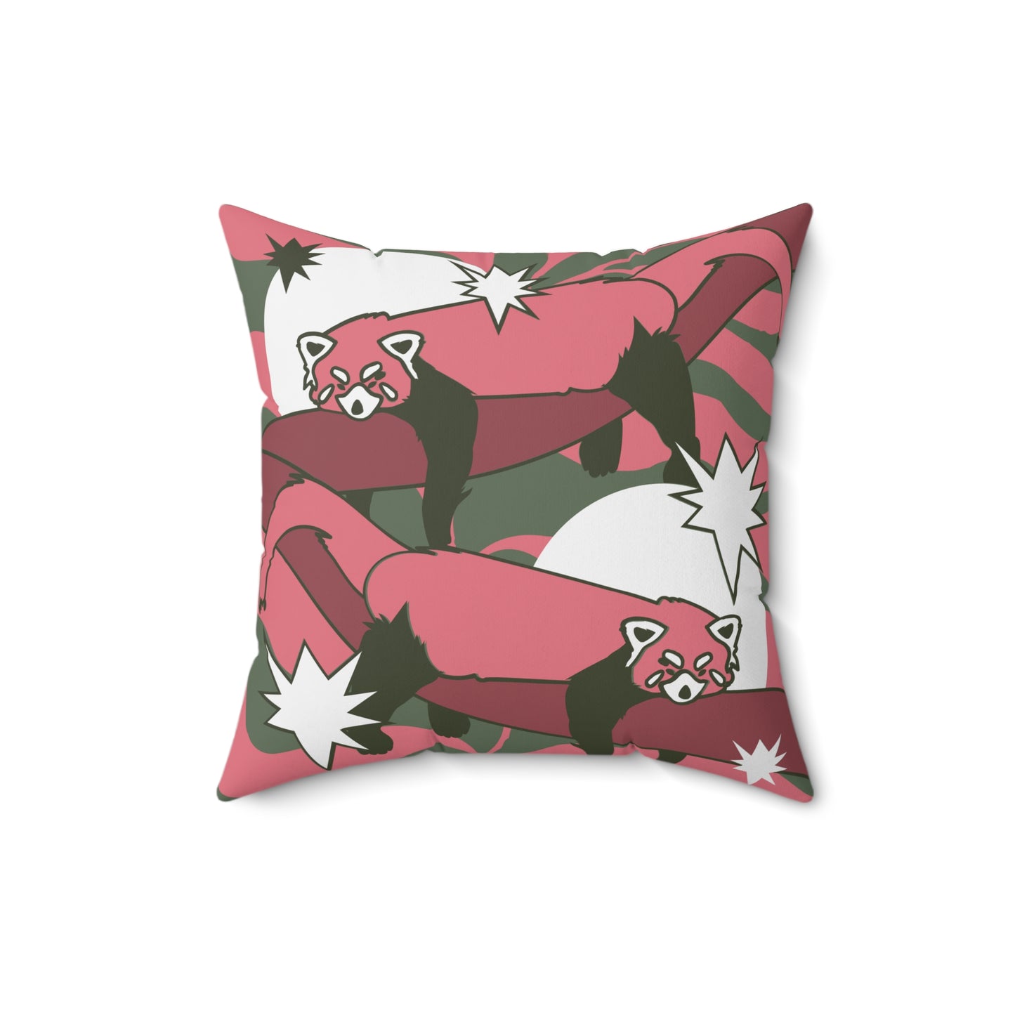 Playful Red Panda Pillow, Cozy Home Decor, Animal Lover Gift, Trendy Lounge Cushion, Stylish Throw Pillow, Kids Room Accent