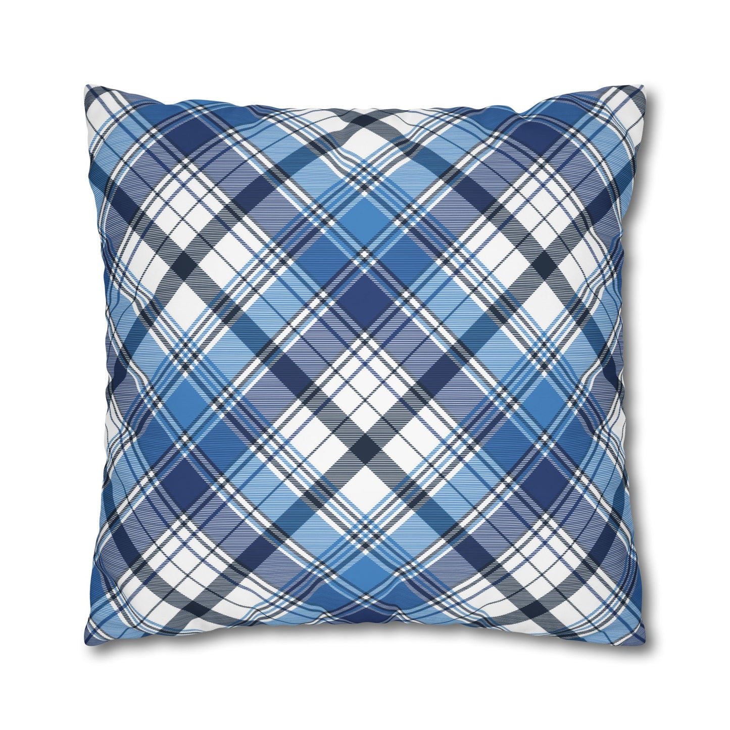 Plaid Decorative Pillowcase Cover, Cozy Home Accent, Throw Pillow, Bedroom Decor, Gifts for Him, Holidays, Blue Check Pattern