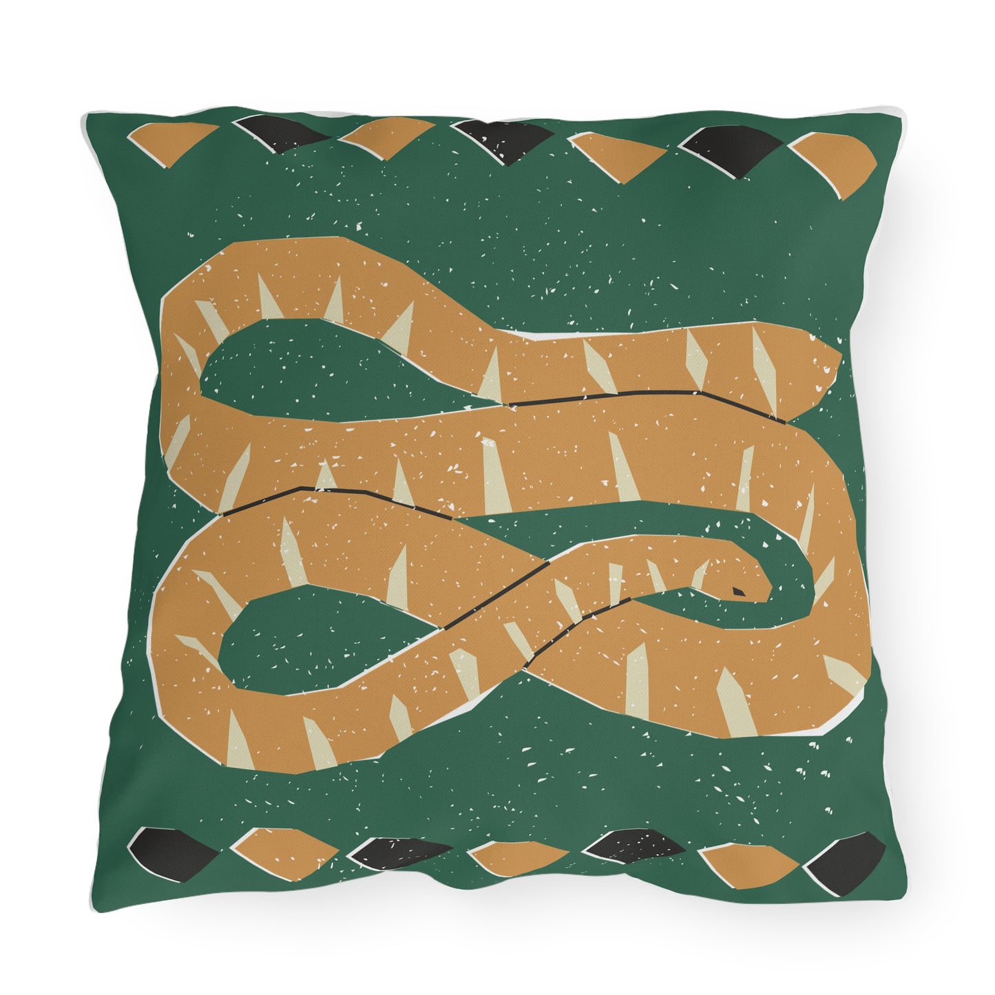 Desert-Inspired Rustic Tribal Design Snake Outdoor Pillow | Boho Chic Decor, Patio Cushions, Nature Decor, Home Accents, Camping Accessories