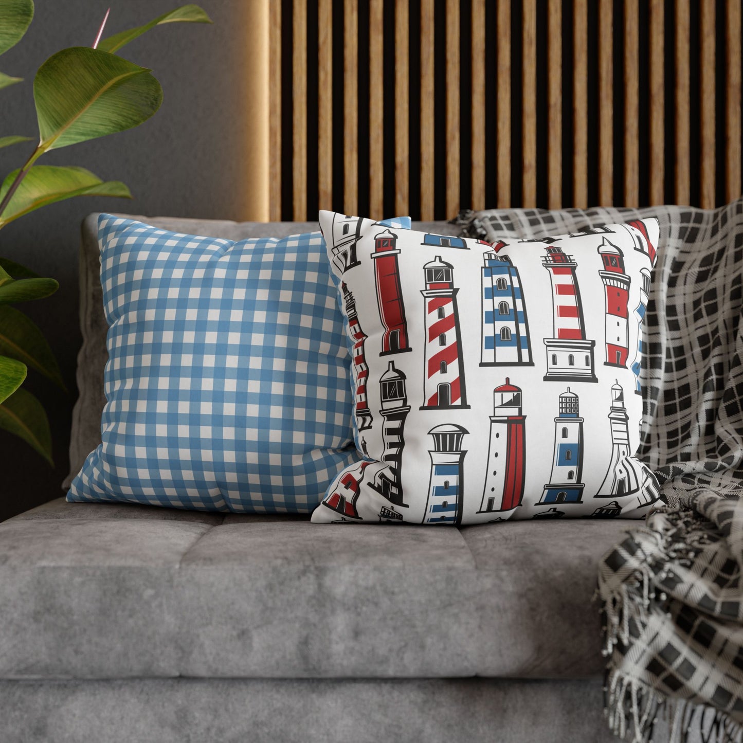 Nautical Lighthouse Pillowcase, Coastal Decor, Beach House Gift, Modern Home Accent, Summer Vibes, Vacation Theme