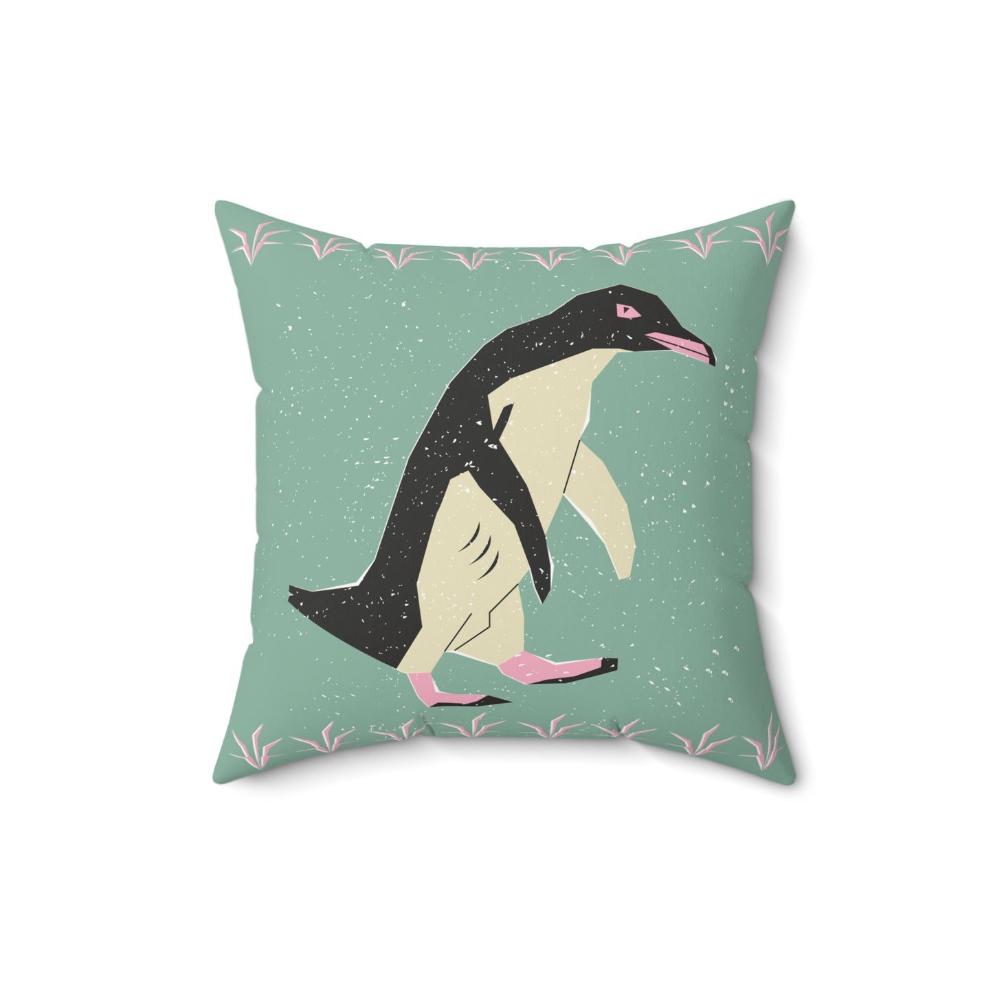 Penguin & Tribal Design Square Pillow - Cozy Home Decor, Throw Pillow, Unique Gift, Farmhouse Style, Seasonal Accent