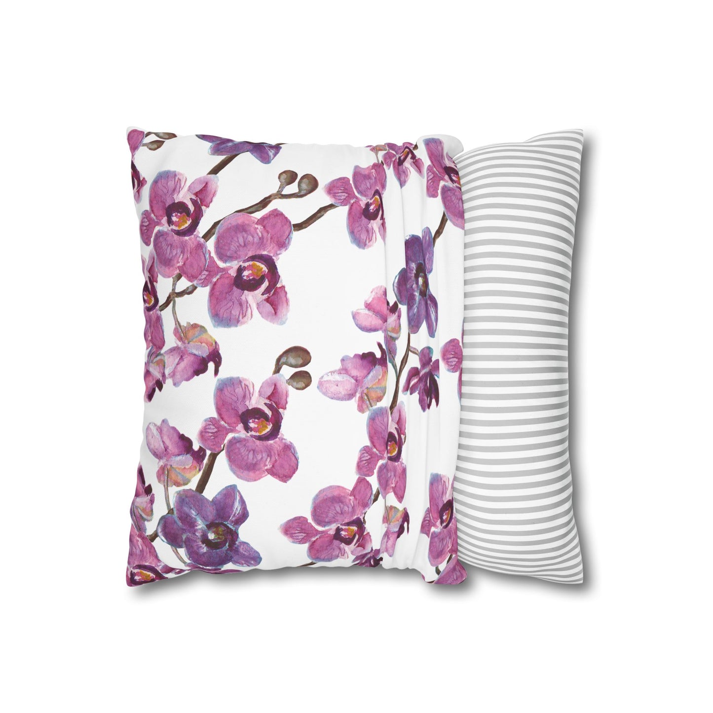 Floral Poly Canvas Pillowcase, Home Decor, Throw Pillow, Wedding Gift, Bedroom Accents, Floral Design Pillow