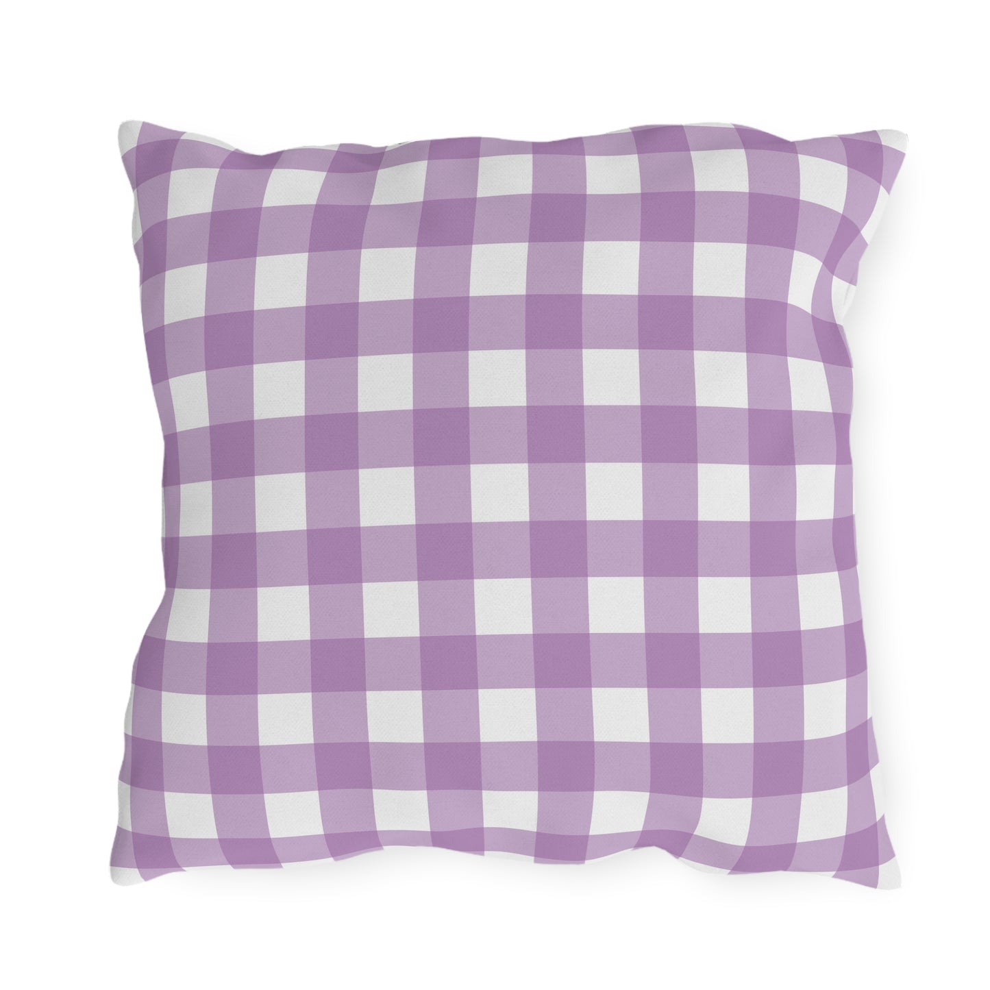 Floral Gingham Outdoor Pillows - Cozy Purple Decor for Patios and Gardens