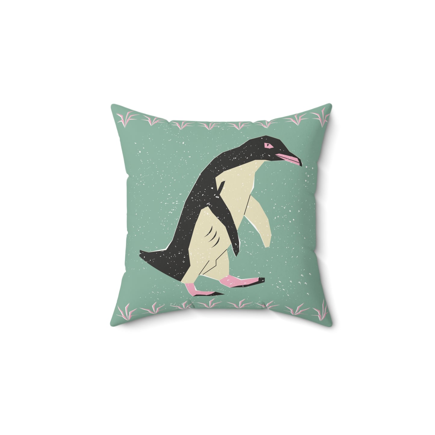 Penguin & Tribal Design Square Pillow - Cozy Home Decor, Throw Pillow, Unique Gift, Farmhouse Style, Seasonal Accent