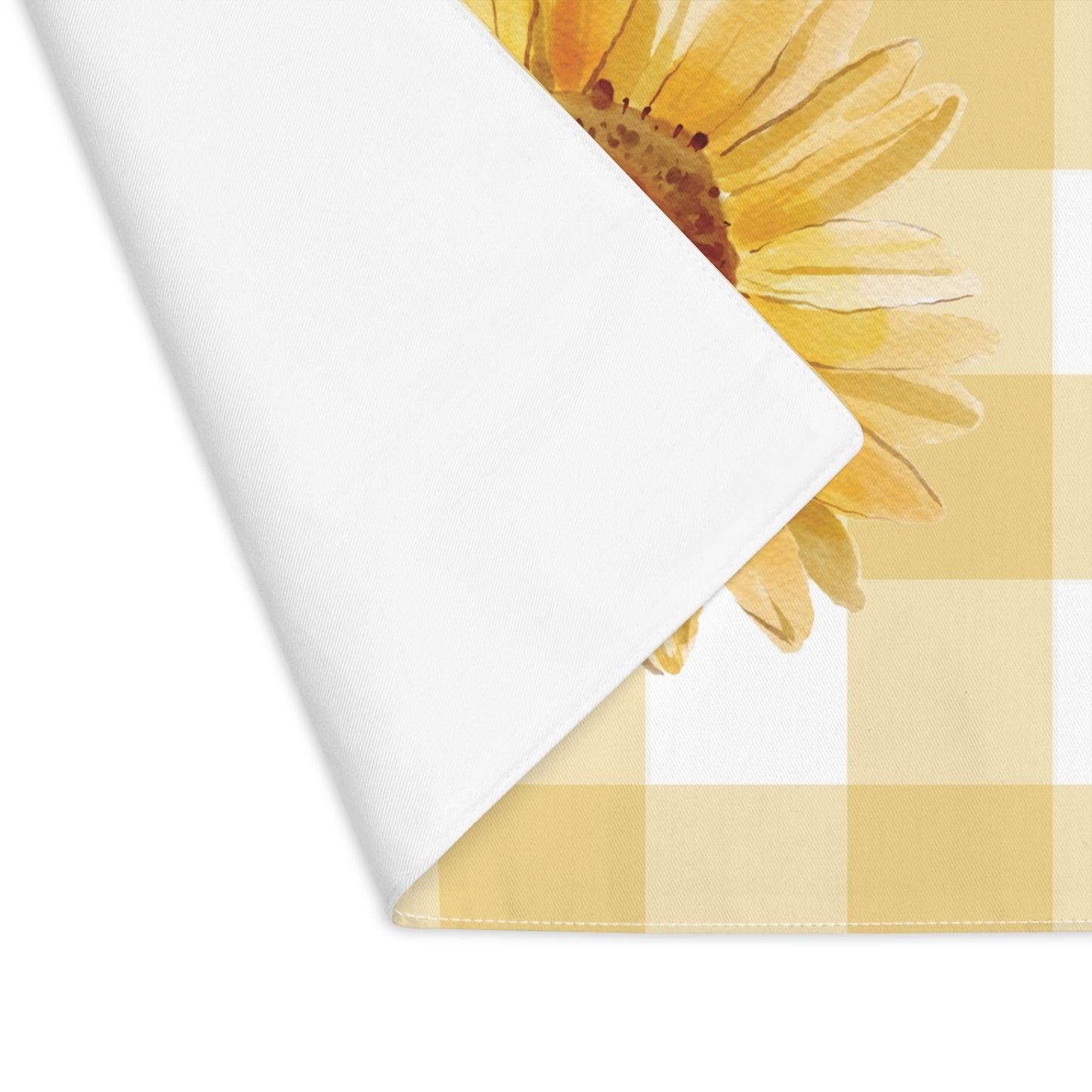 Sunflower Gingham Placemat - Farmhouse Table Decor, Spring Kitchen Accessory, Floral Dining Mat, Cute Hostess Gift, Mother's Day Gift