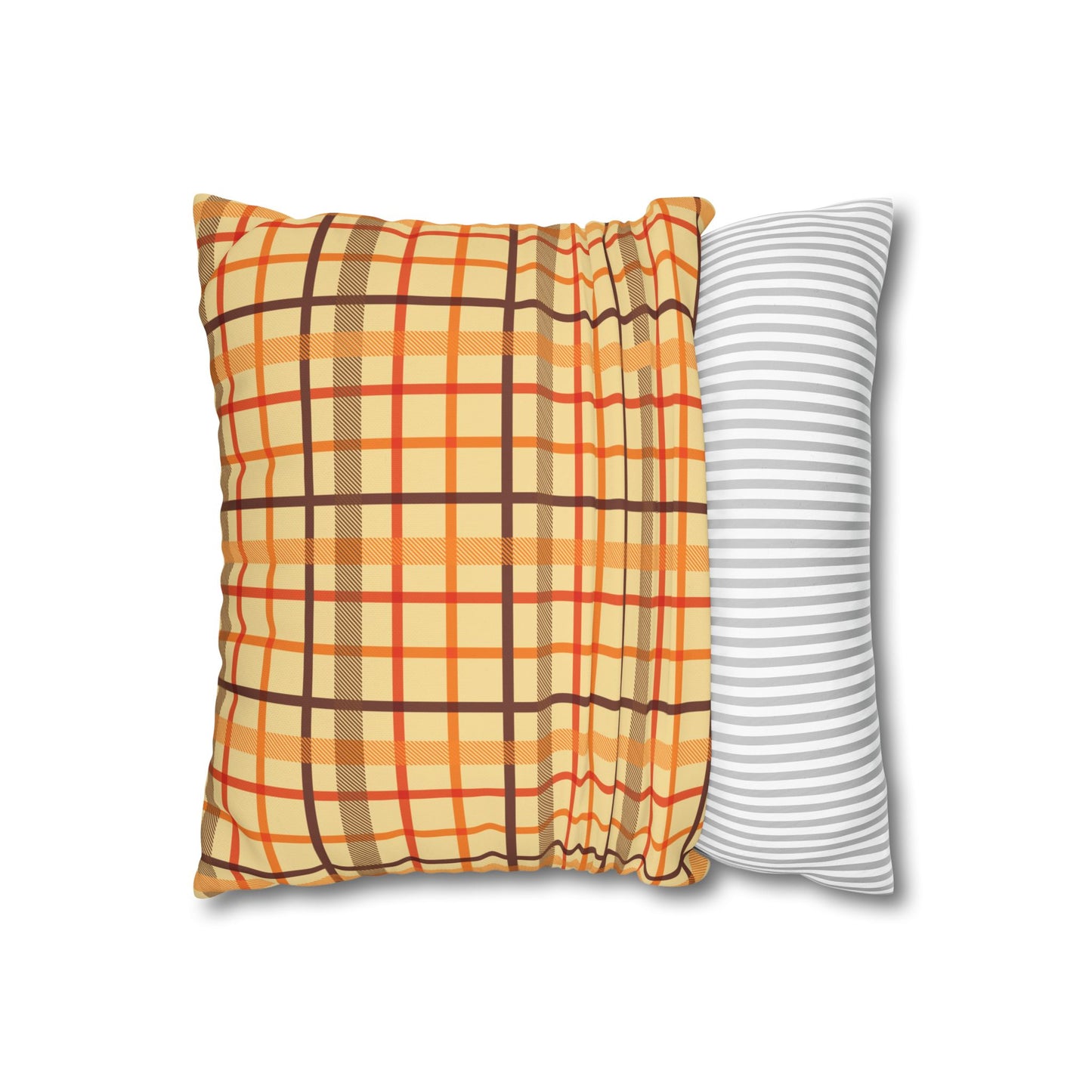 Autumn Plaid Pillowcase, Cozy Home Decor, Gift for Fall, Decorative Cushion Cover, Plaid Throw Pillow, Seasonal Home Accents