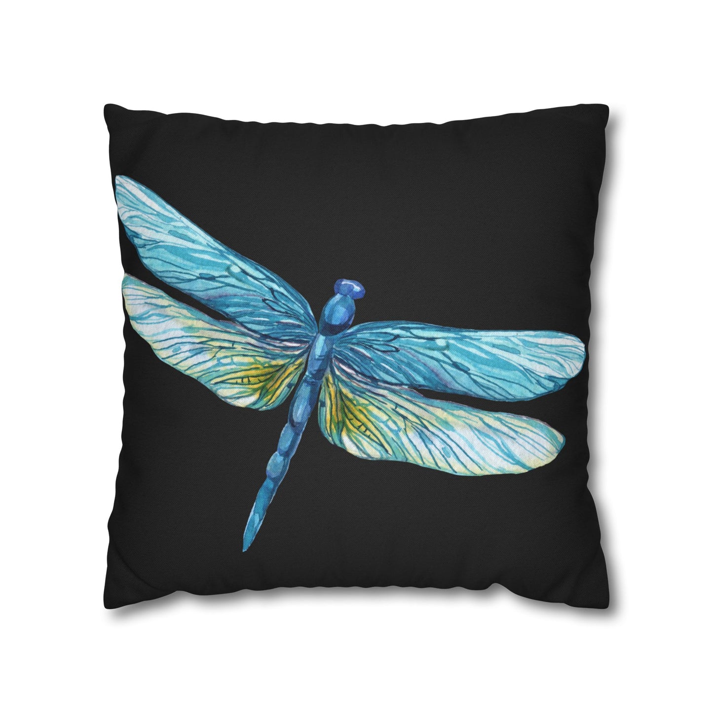Midnight Sky and Turquoise Dragonfly Decorative Pillowcase, Home Decor, Living Room Accent, Gift for Nature Lovers, Bird Lovers, Boho Home