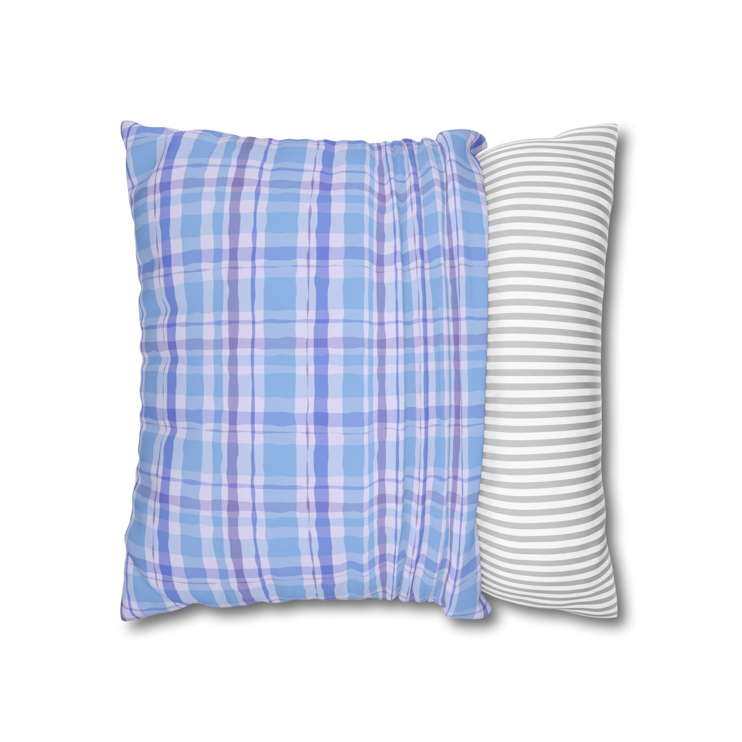 Cozy Blue Plaid Pillowcase, Soft Throw Pillow Cover, Decorative Cushion, Home Decor, Gifts for Her, Farmhouse Style