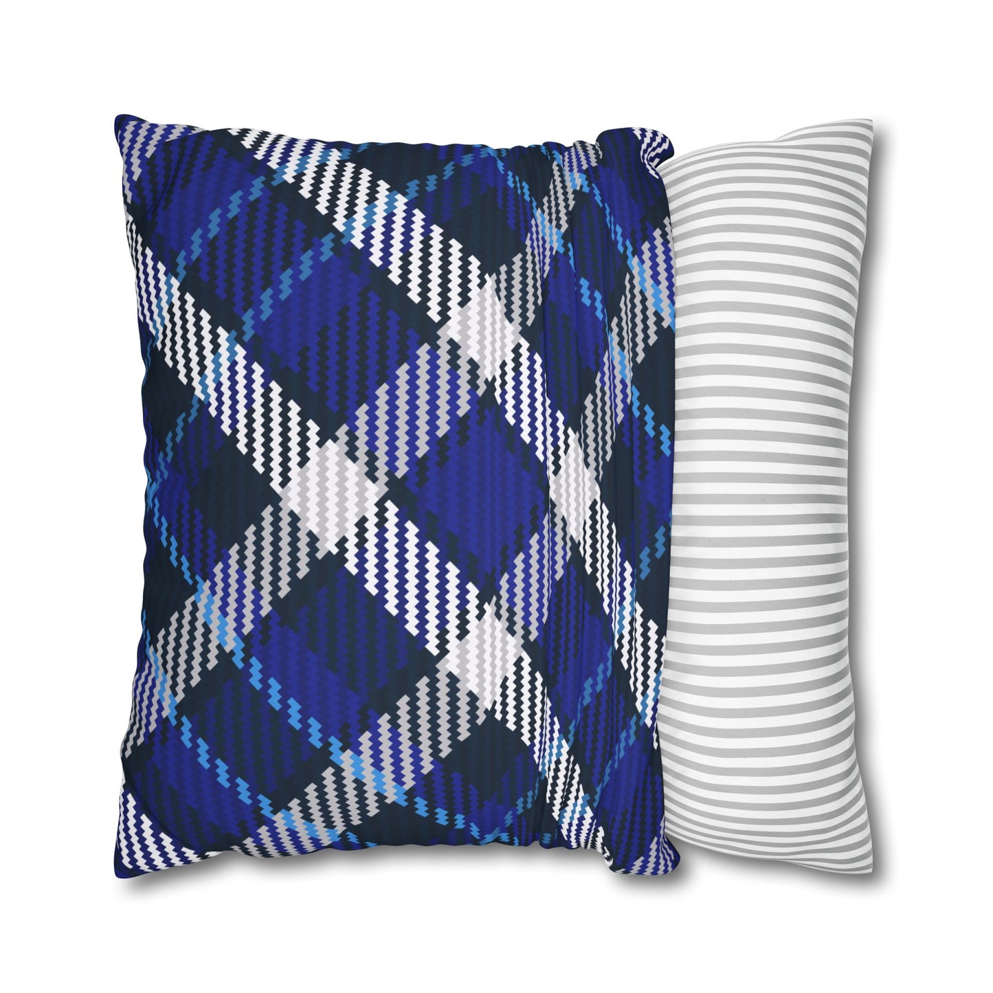 Blue Plaid Throw Pillowcase, Cozy Home Decor, Stylish Cushion for Living Room, Gift for Housewarming, Modern Accent Pillow