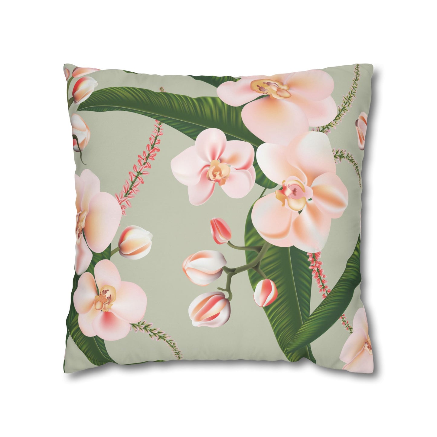 Floral Decorative Pillowcase, Elegant Home Decor, Gift for Her, Cozy Living Room Accent, Pink Orchid Design