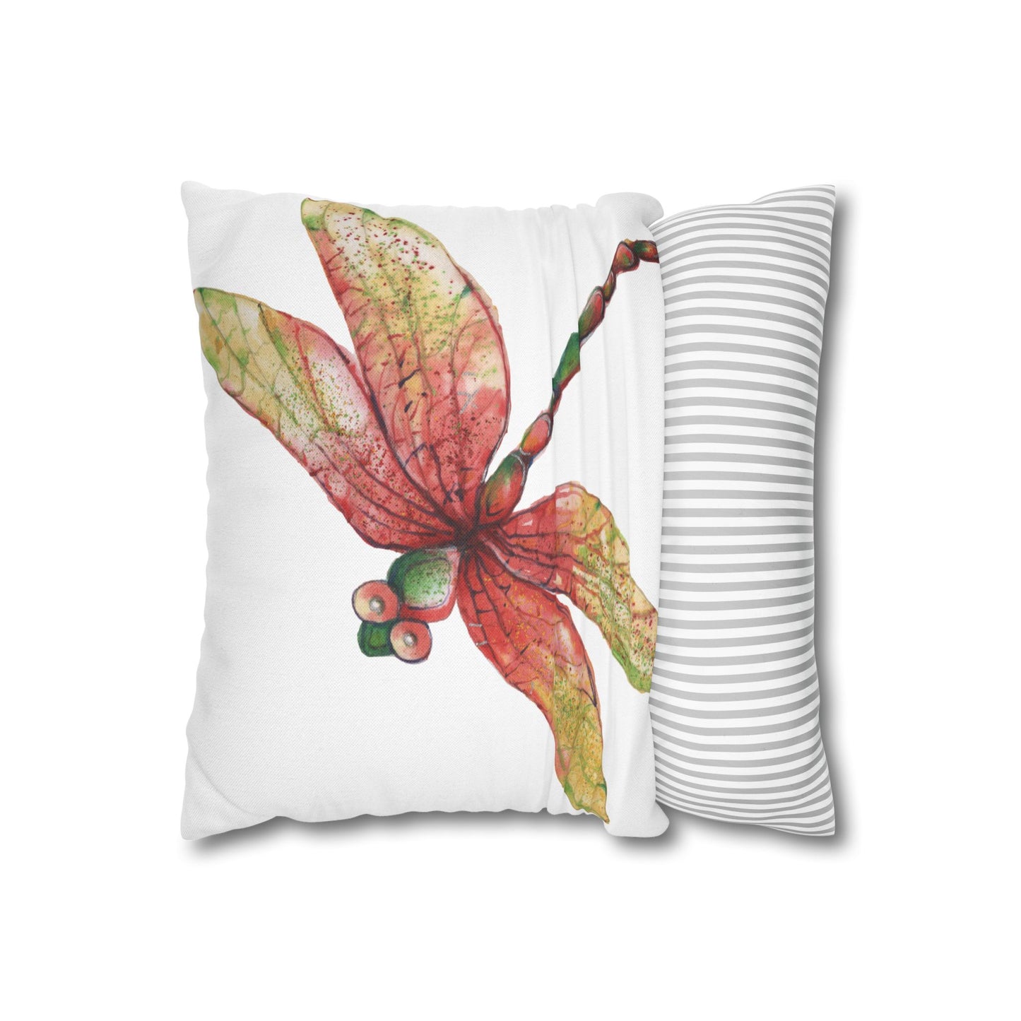 Earthy Vibrant Dragonfly Pillowcase | Nature-Inspired Home Decor, Gardening Gift, Spring Accent, Bohemian Pillow Cover, Eco-Friendly Textile