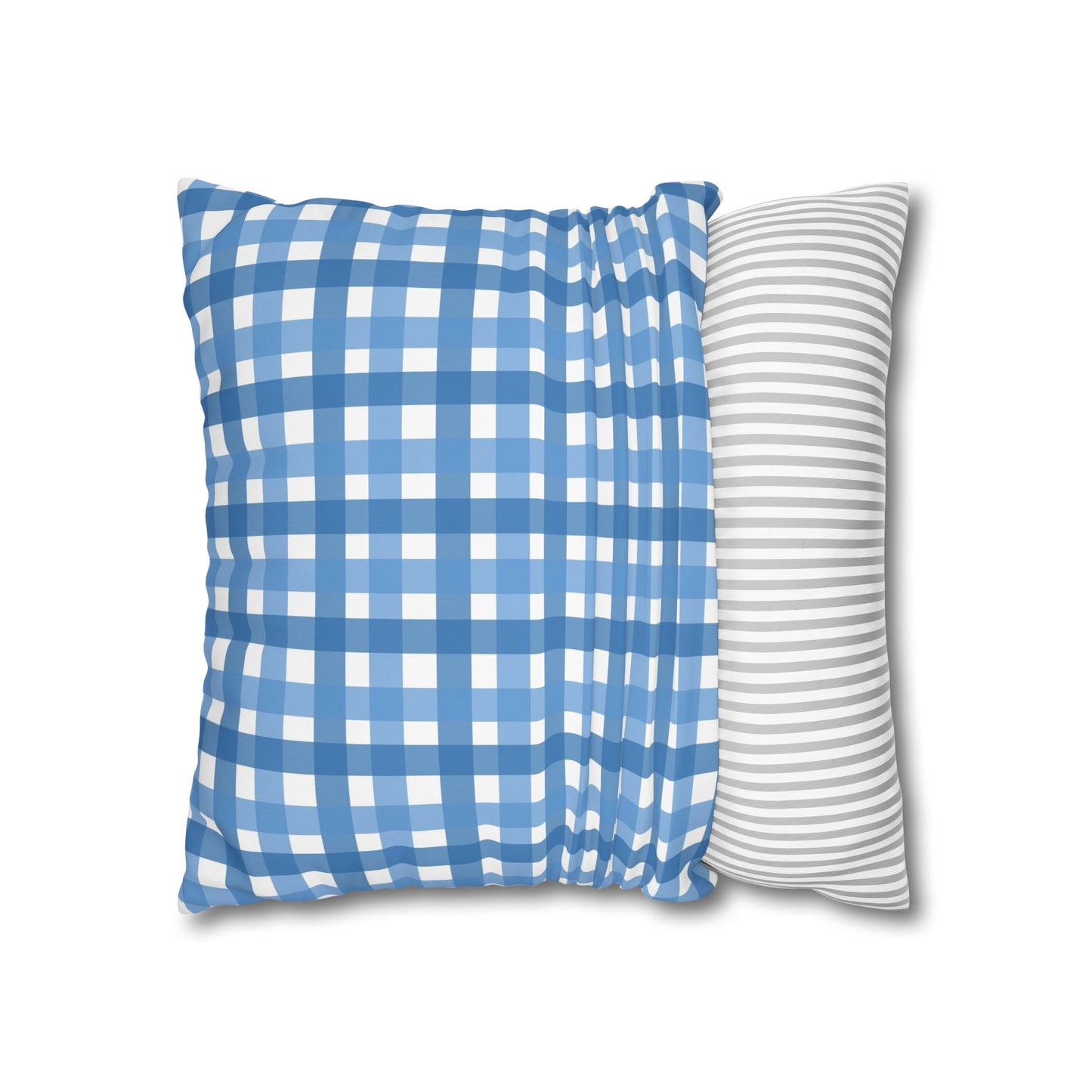 Charming Blue Gingham Pillowcase - Cozy Home Decor, Rustic Cabin Accent, Seasonal Gift, Living Room Accessory, Farmhouse Decor