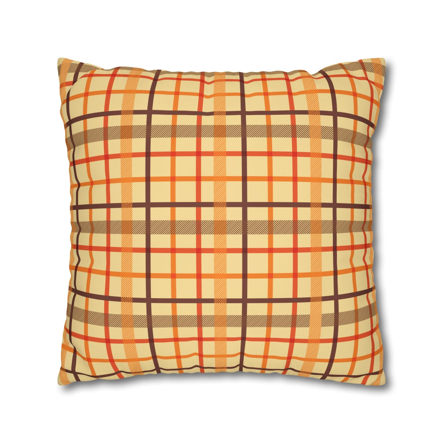 Autumn Plaid Pillowcase, Cozy Home Decor, Gift for Fall, Decorative Cushion Cover, Plaid Throw Pillow, Seasonal Home Accents