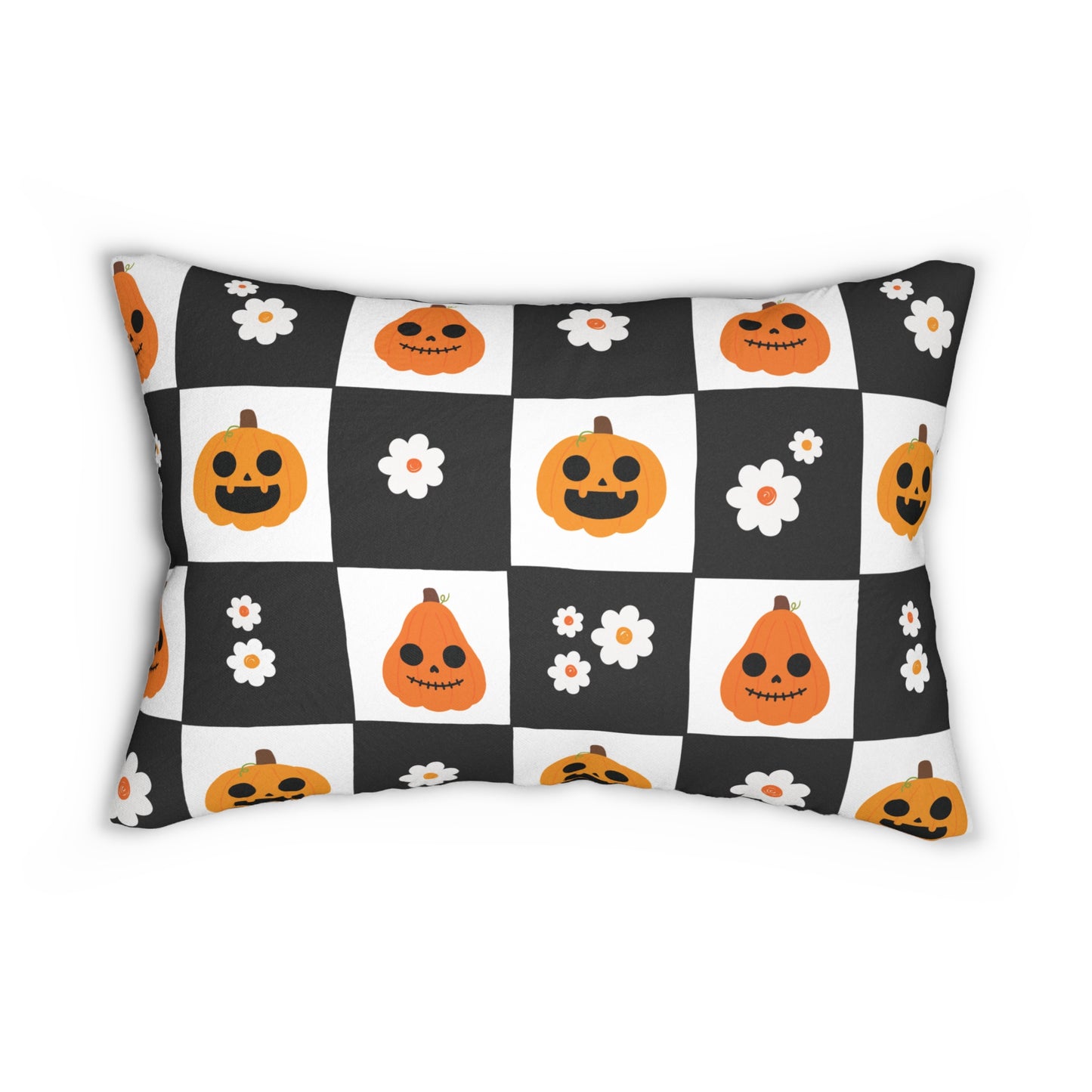 Halloween Lumbar Pillow - Spun Polyester Decorative Cushion, Pumpkin Accent, Fall Home Decor, Halloween Party, Cozy Living Room