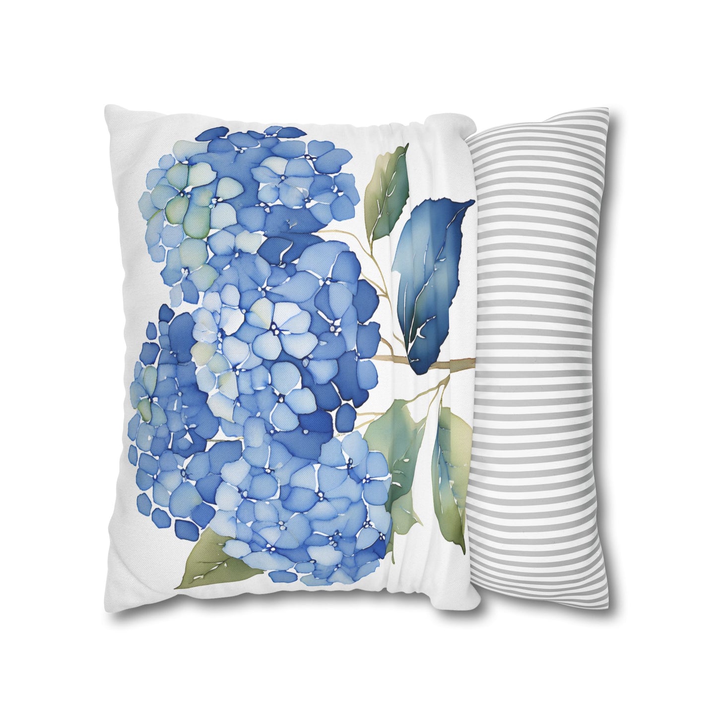 Blue Floral Hydrangea Square Pillowcase - Cozy Home Decor