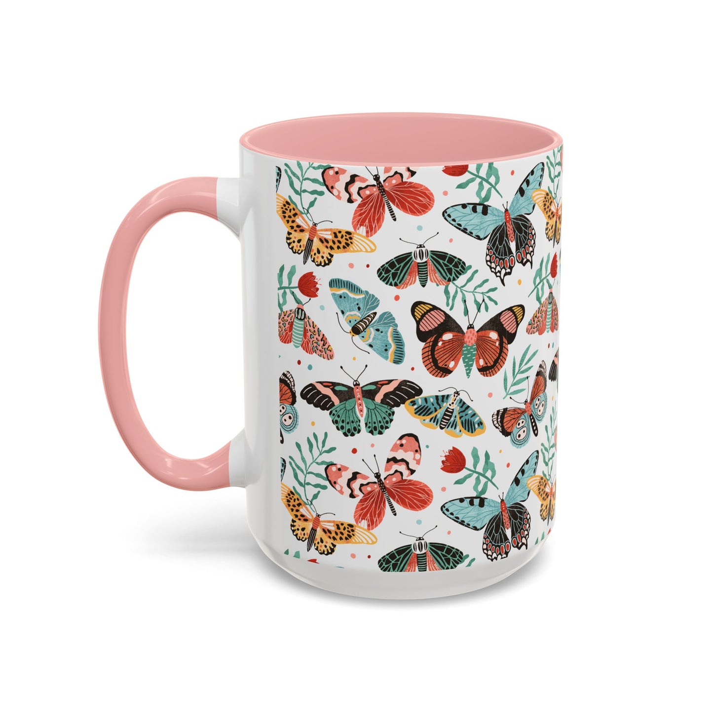 Mug Butterfly Breeze Turquoise and Rich Red