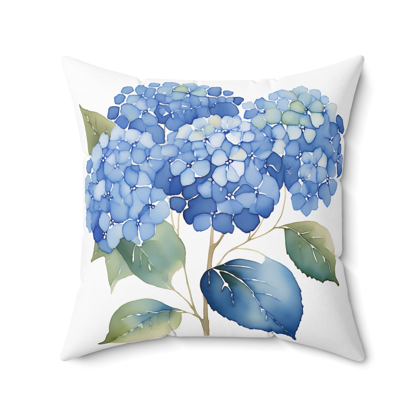 Blue Hygrangeas of Spun Polyester Square Pillow