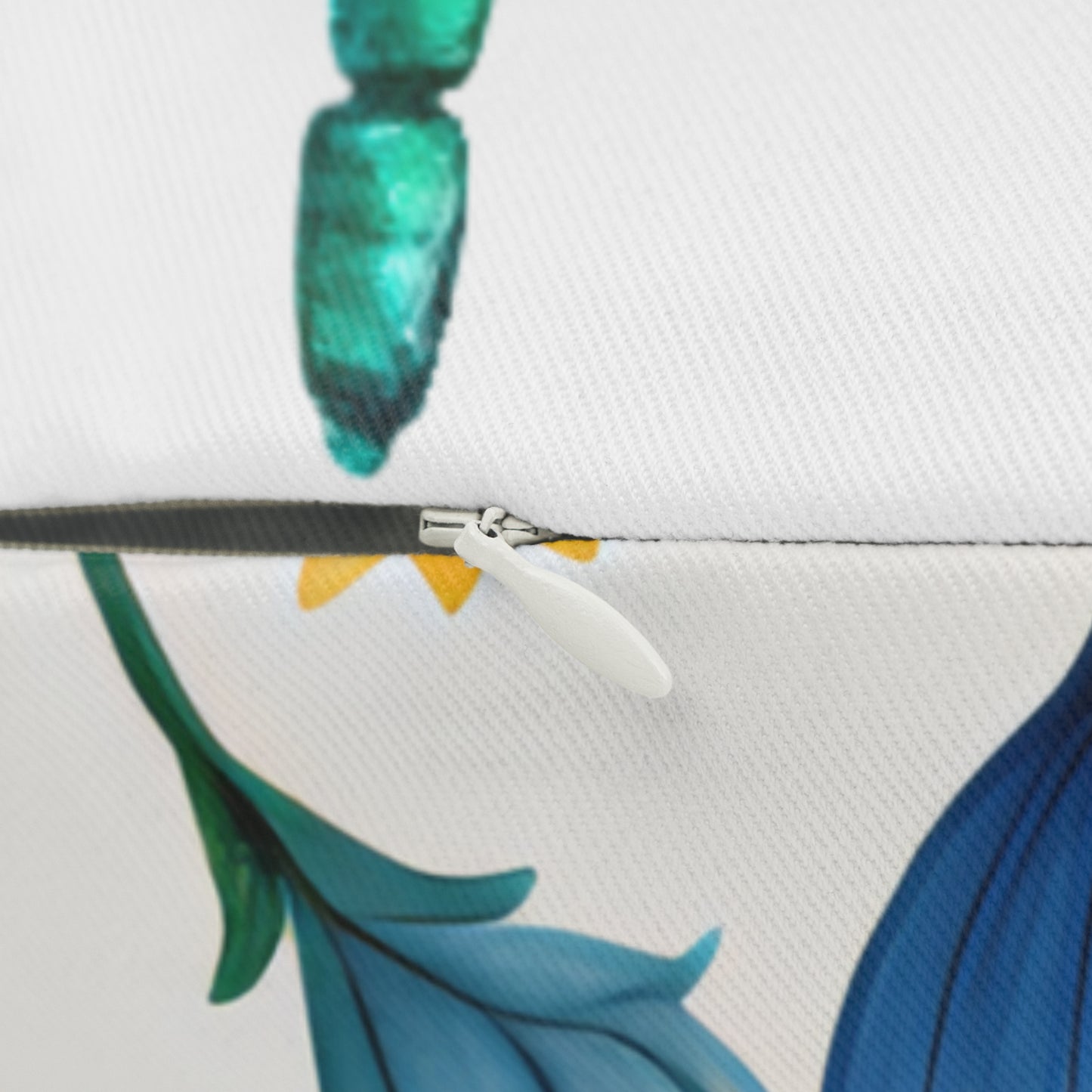 Bohemian Floral and Blue Turquoise Dragonfly Lumbar Pillow // Cozy Home Decor, Throw Cushion, Gift for Nature Lovers, Living Room Accent, Unique Housewarming Gift