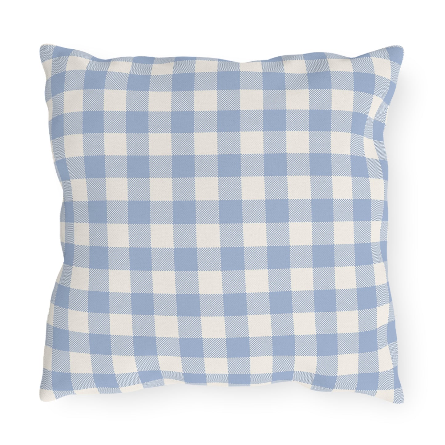 Blue Flower Checkered Outdoor Pillows - Bright & Cheerful Home Decor