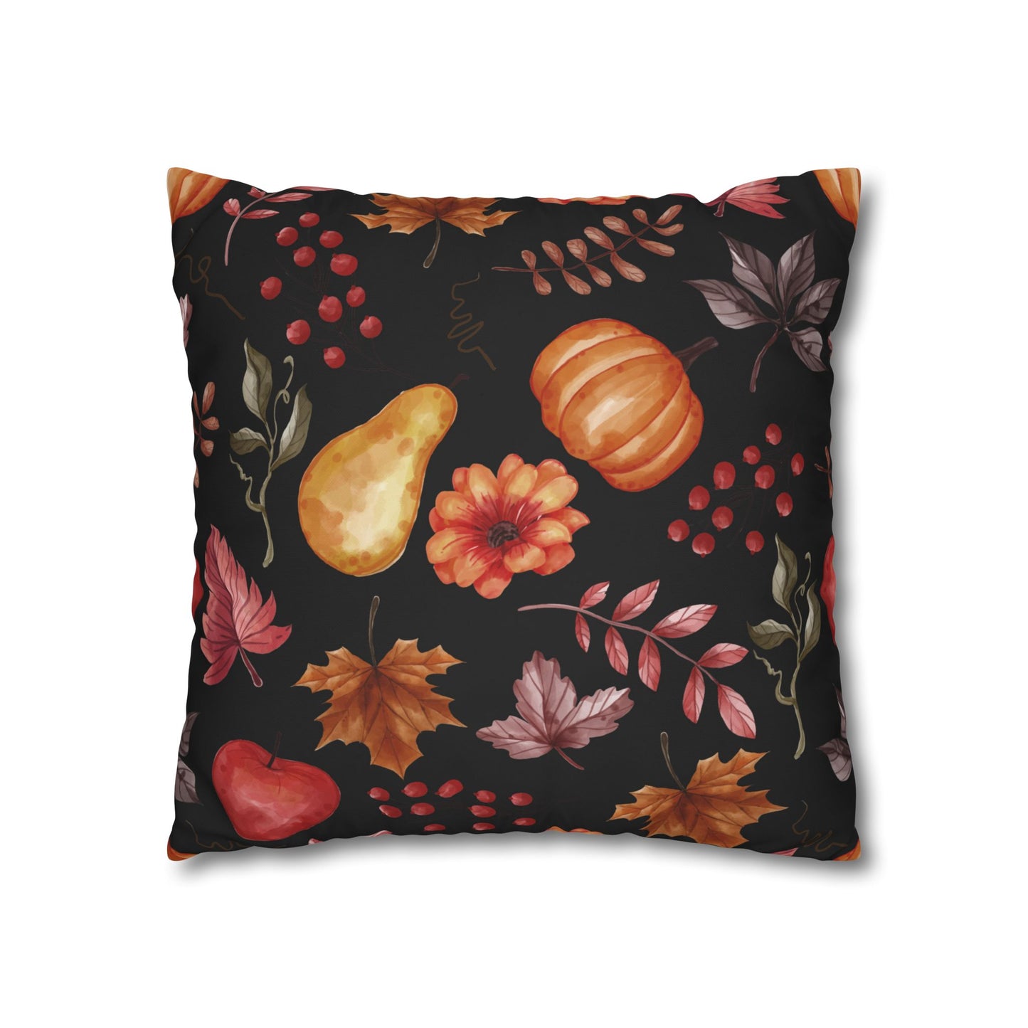 Fall Harvest Decorative Pillowcase, Cozy Home Decor, Autumn Cushion Cover, Thanksgiving Gift, Floral Throw Pillow
