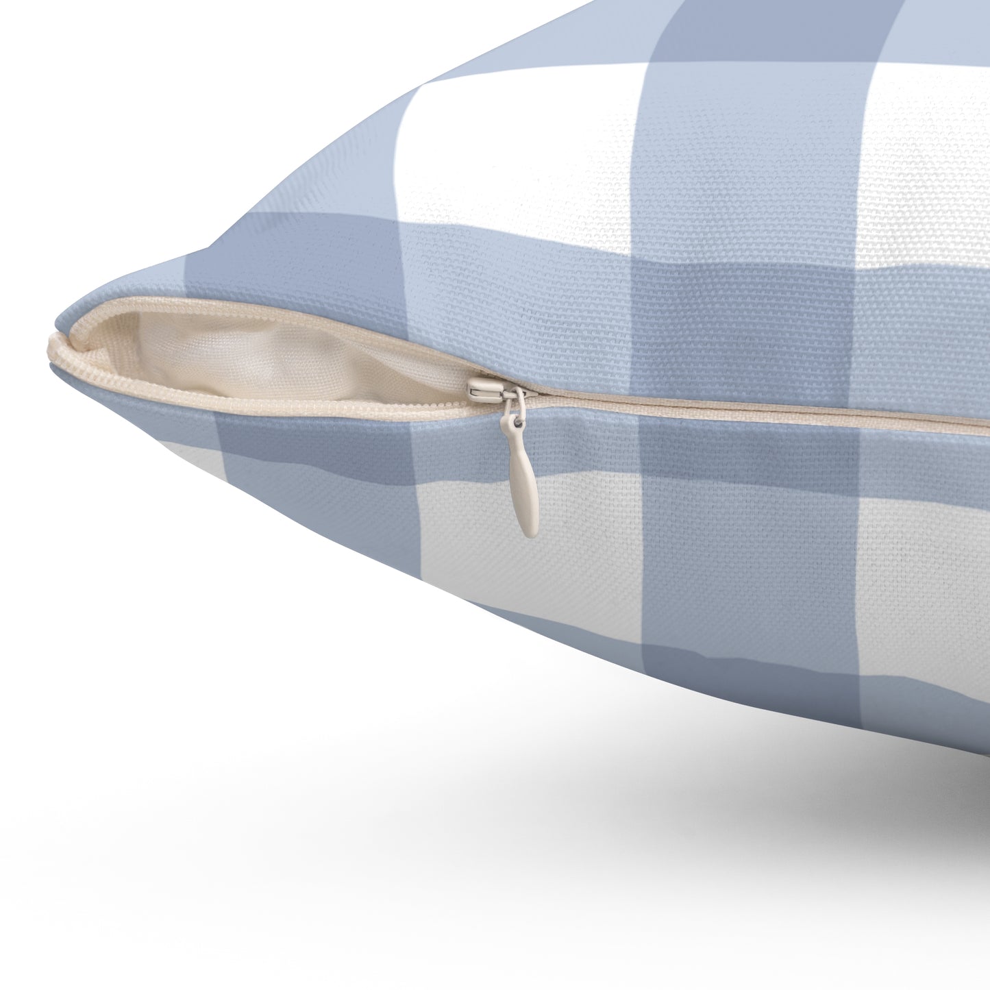 Blue Checkered Spun Polyester Square Pillow – Cozy Home Decor Accent
