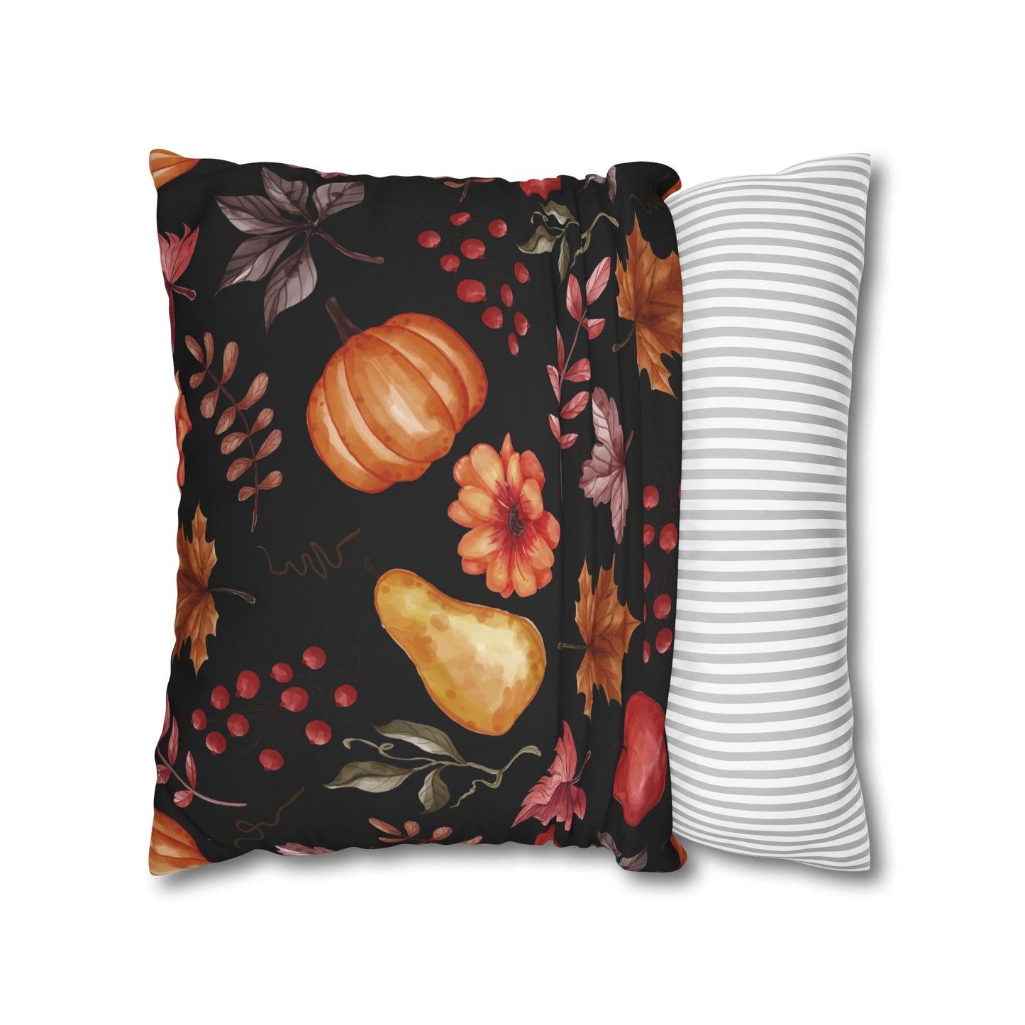 Fall Harvest Decorative Pillowcase, Cozy Home Decor, Autumn Cushion Cover, Thanksgiving Gift, Floral Throw Pillow