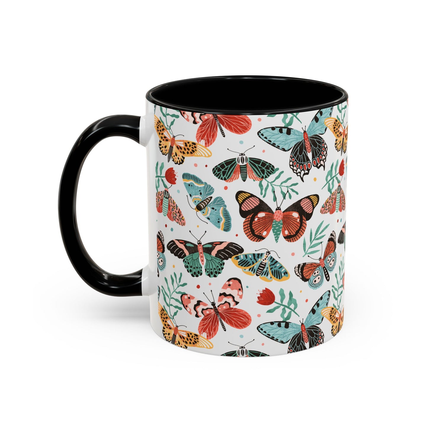 Mug Butterfly Breeze Turquoise and Rich Red