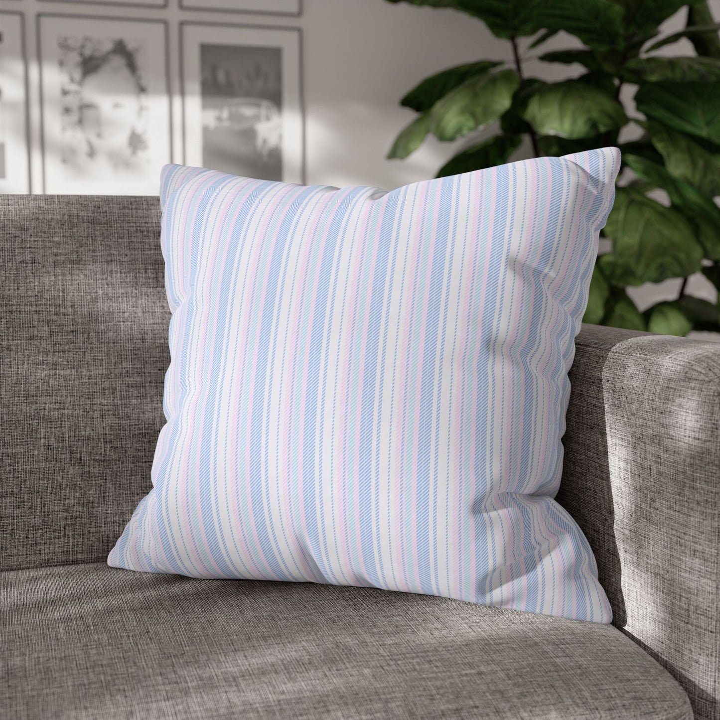 Pastel Striped Throw Pillowcase, Cozy Home Decor, Modern Cushion Cover, Stylish Living Room Accent, Birthday Gift, Soft Furniture Accessory