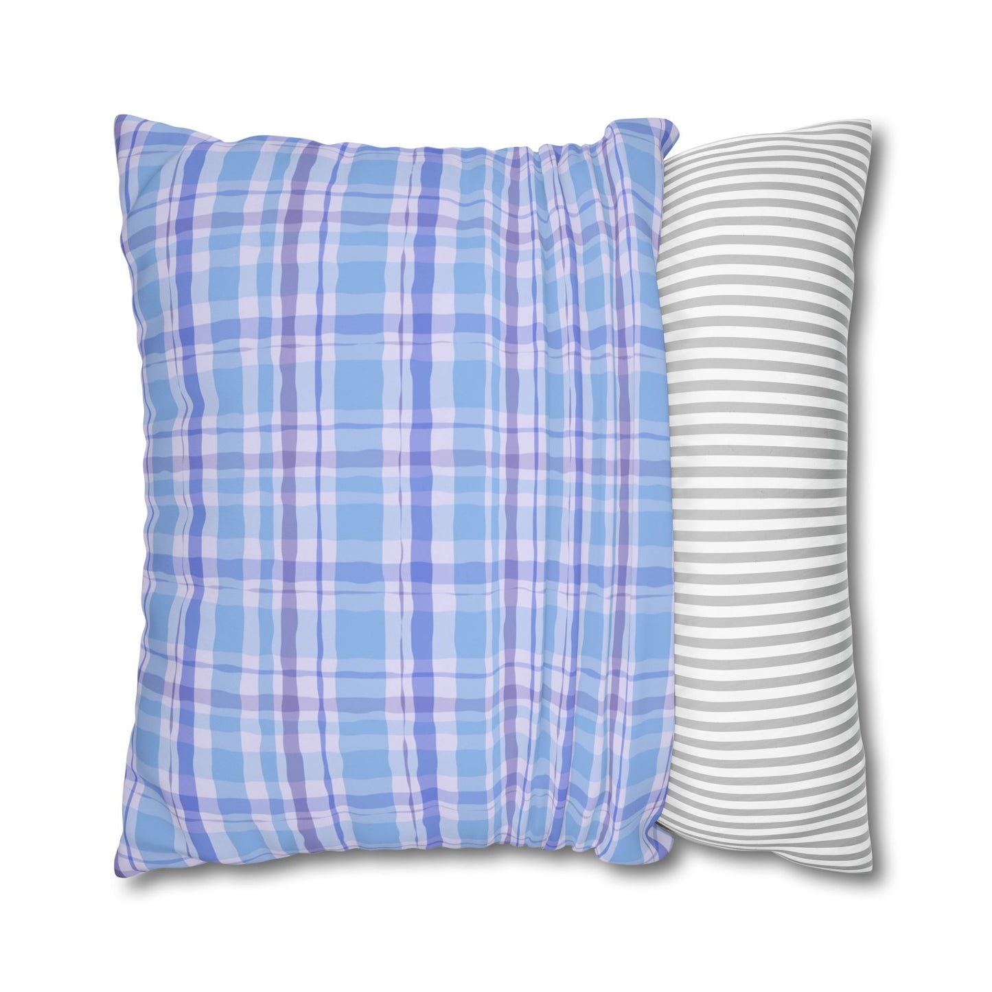 Cozy Blue Plaid Pillowcase, Soft Throw Pillow Cover, Decorative Cushion, Home Decor, Gifts for Her, Farmhouse Style