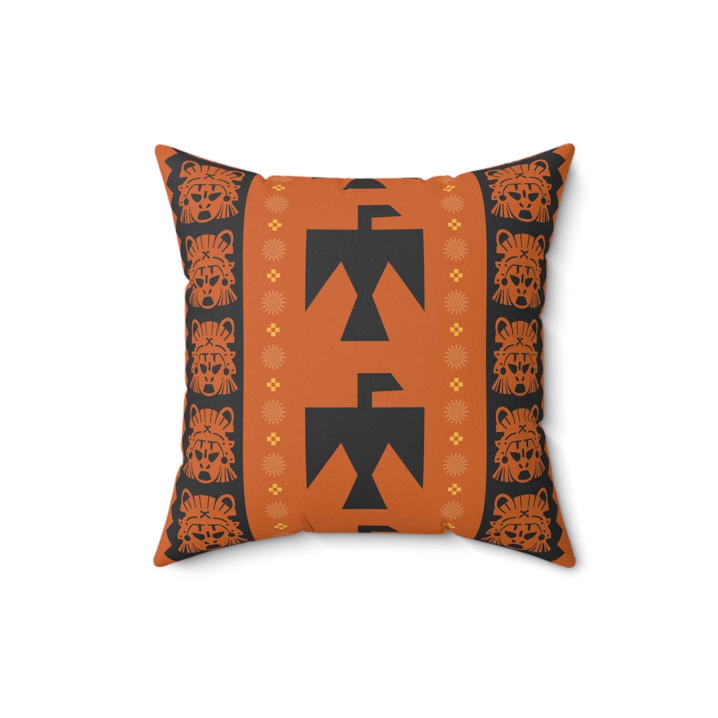 Folk Art Boho Tribal Hunting Hawk Square Pillow, Decorative Pillows for Home, Boho Living Room Decor, Gift for Her, Cozy Throw Pillow