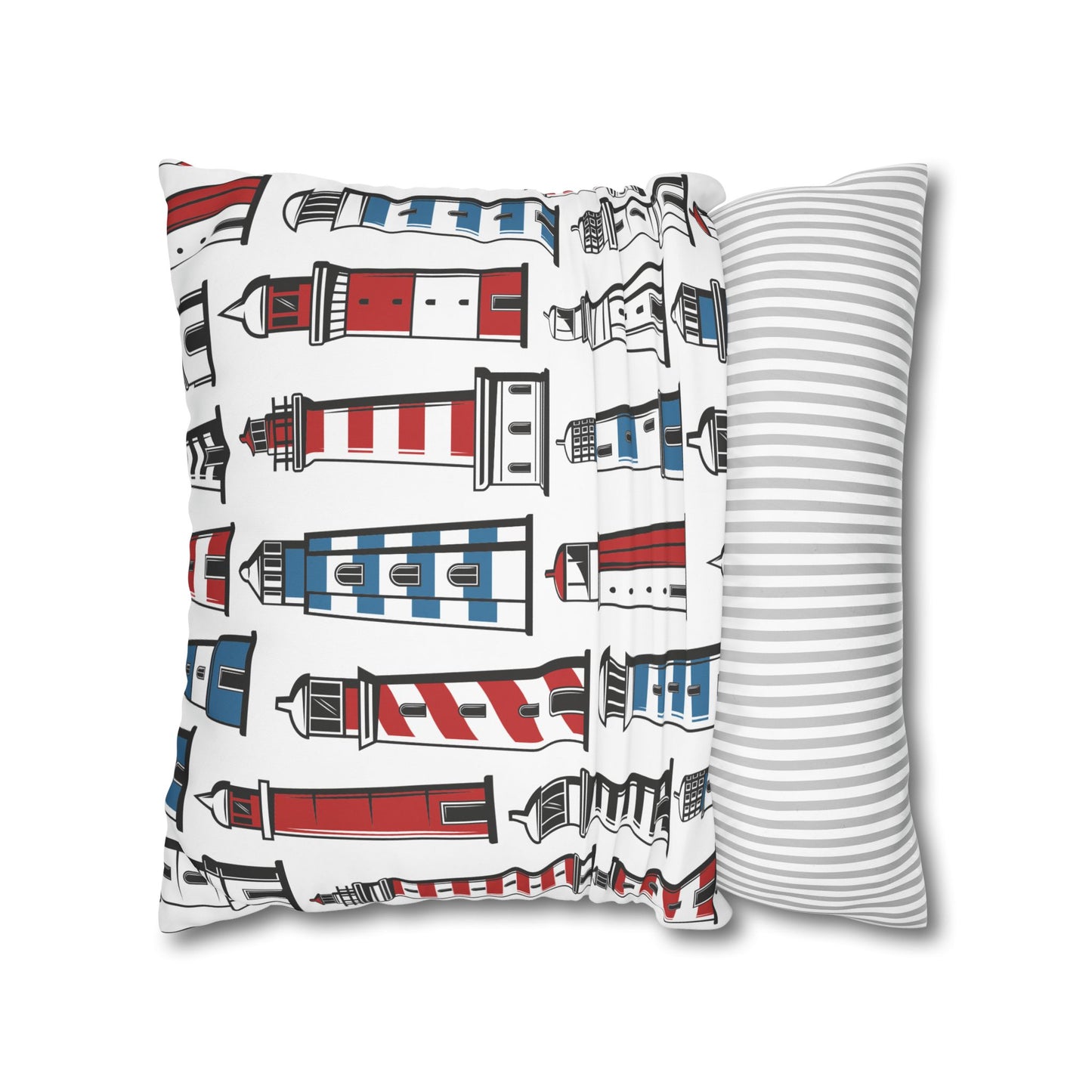 Nautical Lighthouse Pillowcase, Coastal Decor, Beach House Gift, Modern Home Accent, Summer Vibes, Vacation Theme