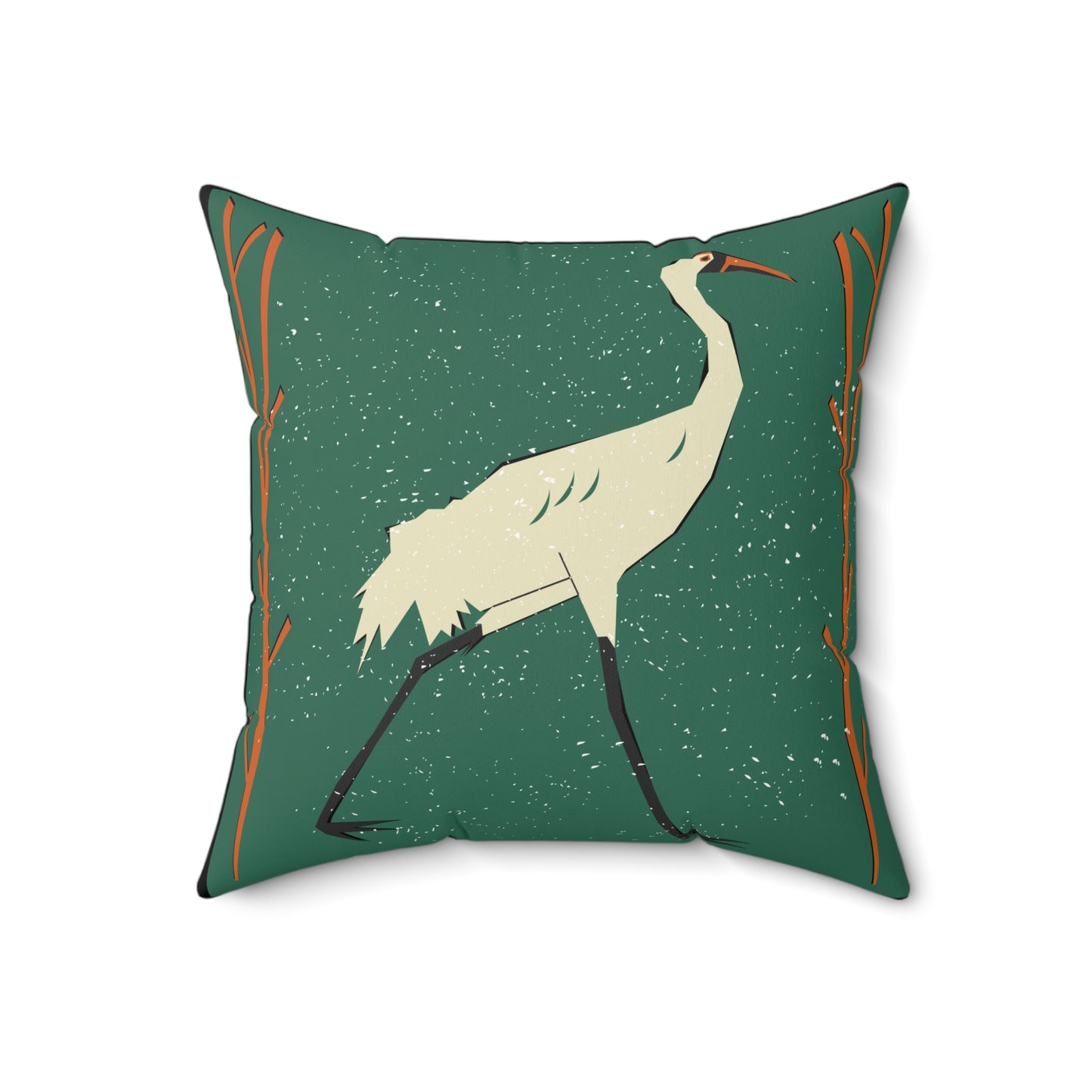 Nature-Inspired Rustic Stork Decorative Pillow, Boho Chic Cushion for Home Decor, Modern and Rustic Accent for Living Room, Gift for Nature Lovers