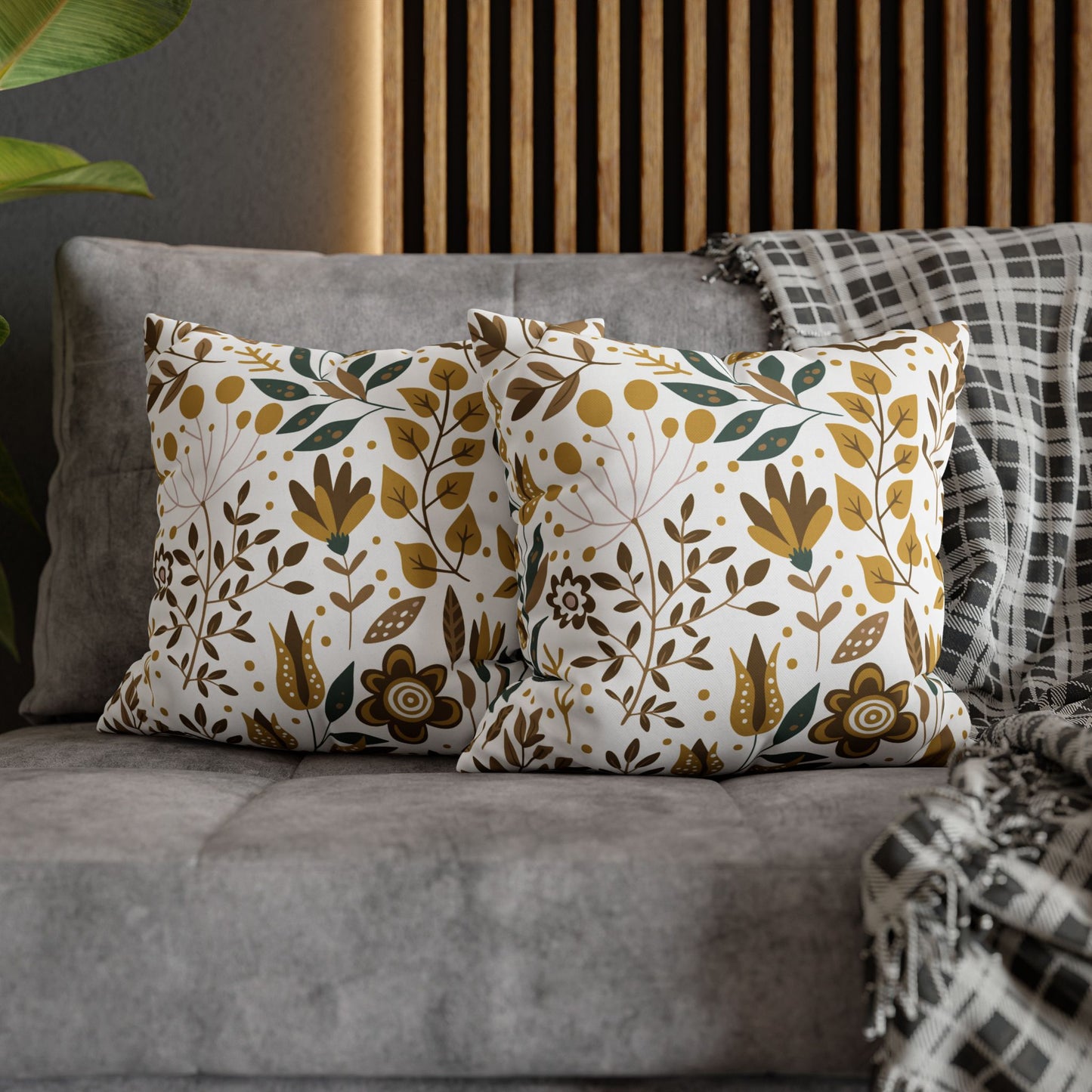 Boho Floral Pillowcase, Decorative Cushion Cover, Home Decor, Gift for Her, Cozy Living Room Accent, Nature Inspired Design